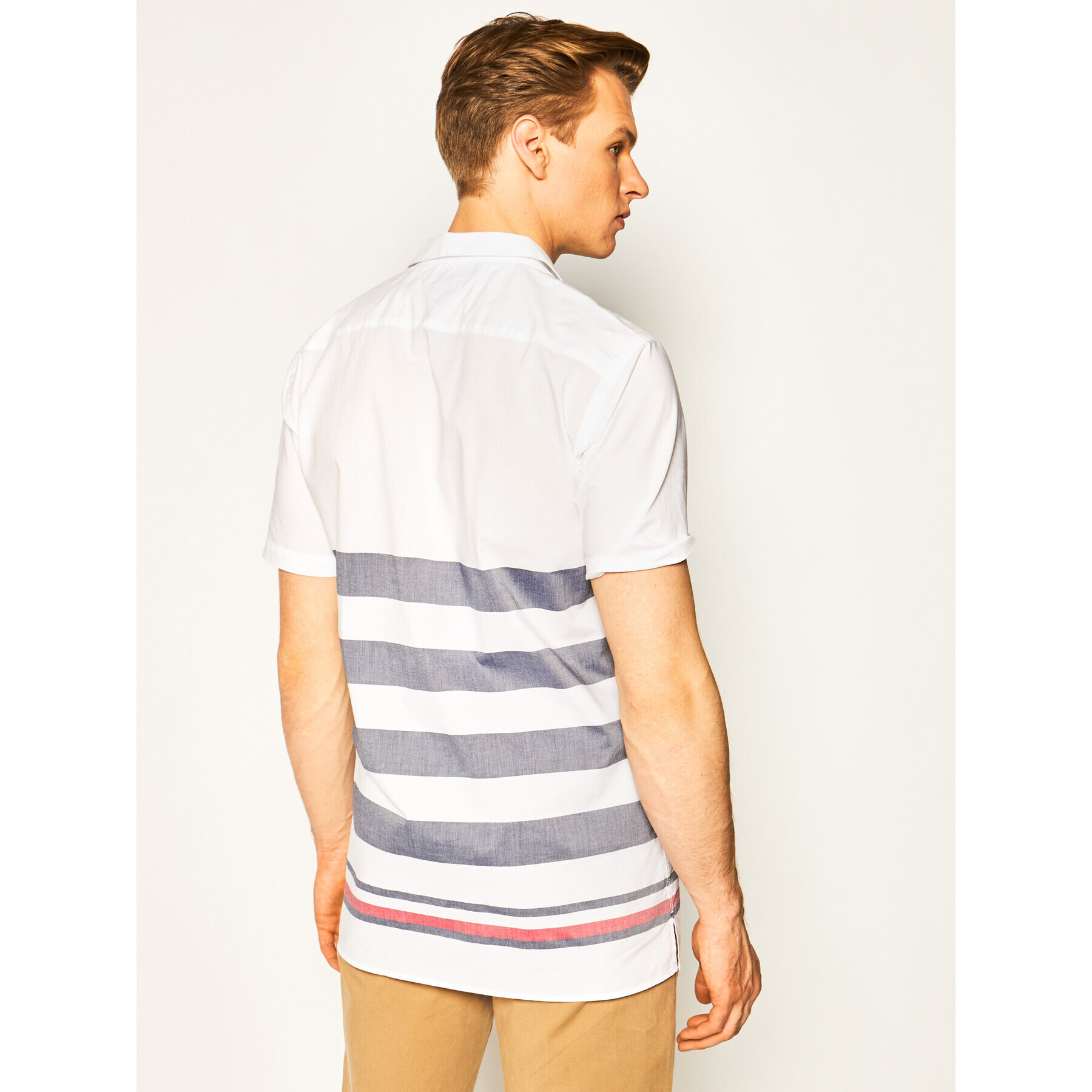 Tommy Hilfiger Košile Breton MW0MW13450 Bílá Regular Fit - Pepit.cz