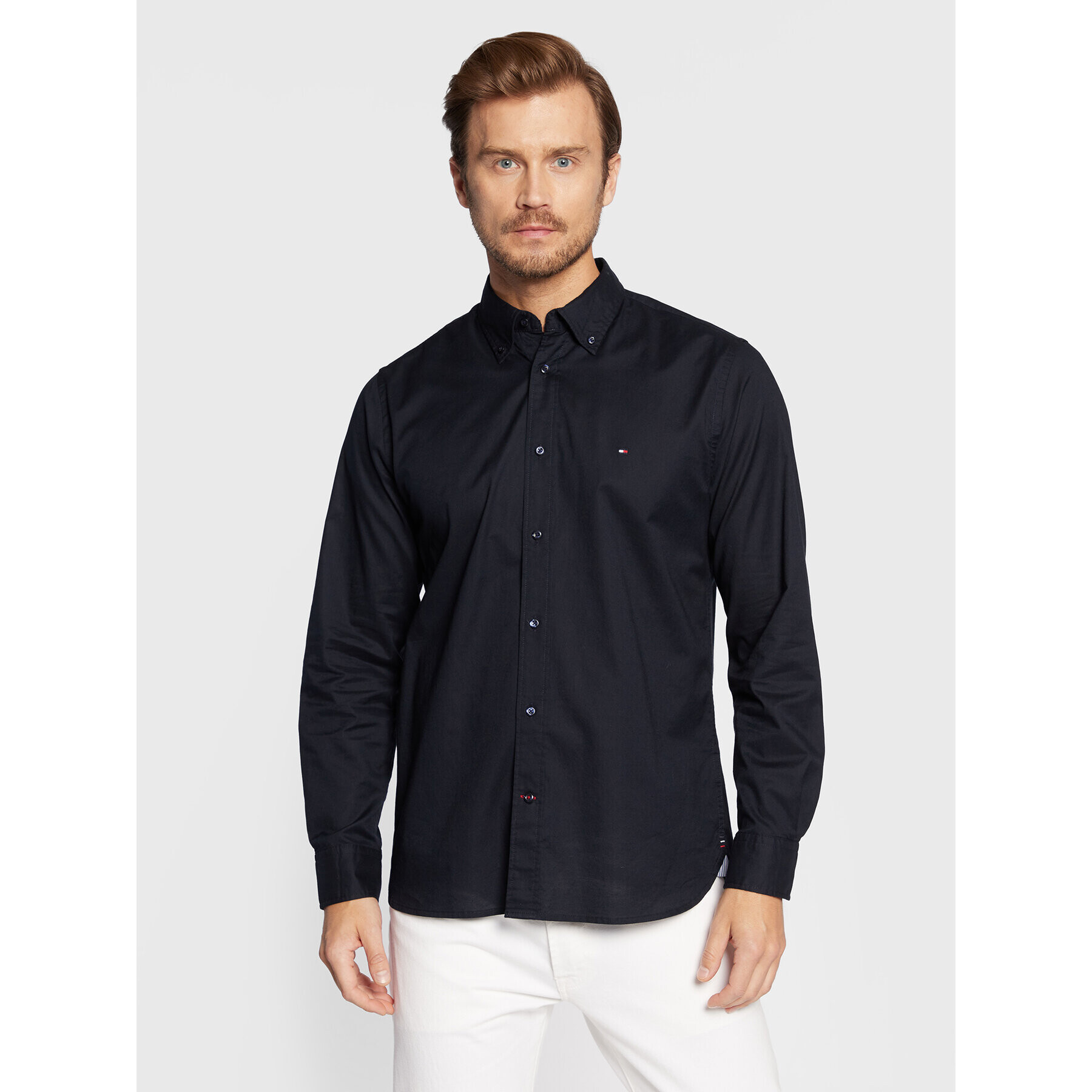 Tommy Hilfiger Košile Core Flex Poplin MW0MW25035 Tmavomodrá Regular Fit - Pepit.cz