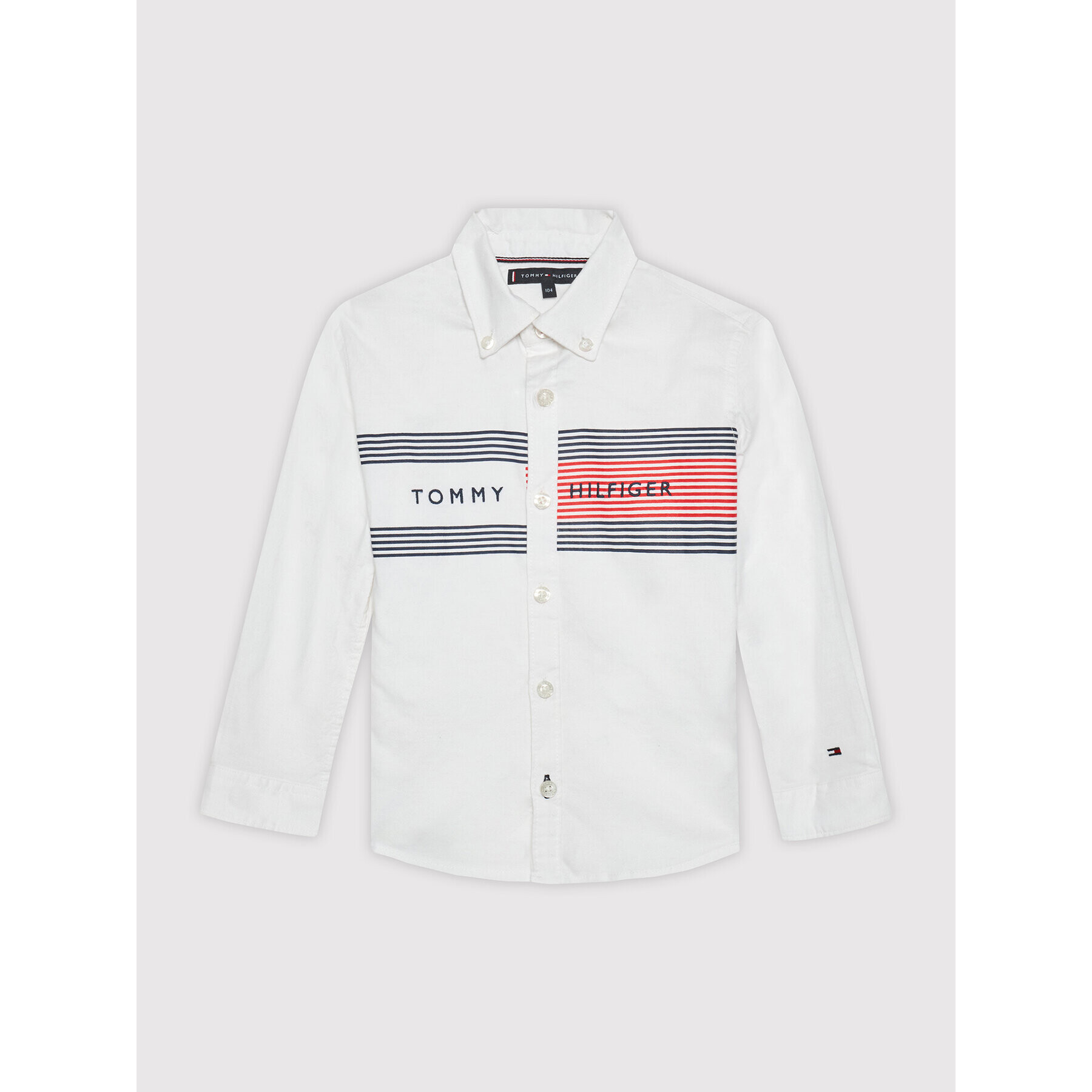 Tommy Hilfiger Košile Detail Oxford KB0KB06943 D Bílá Regular Fit - Pepit.cz