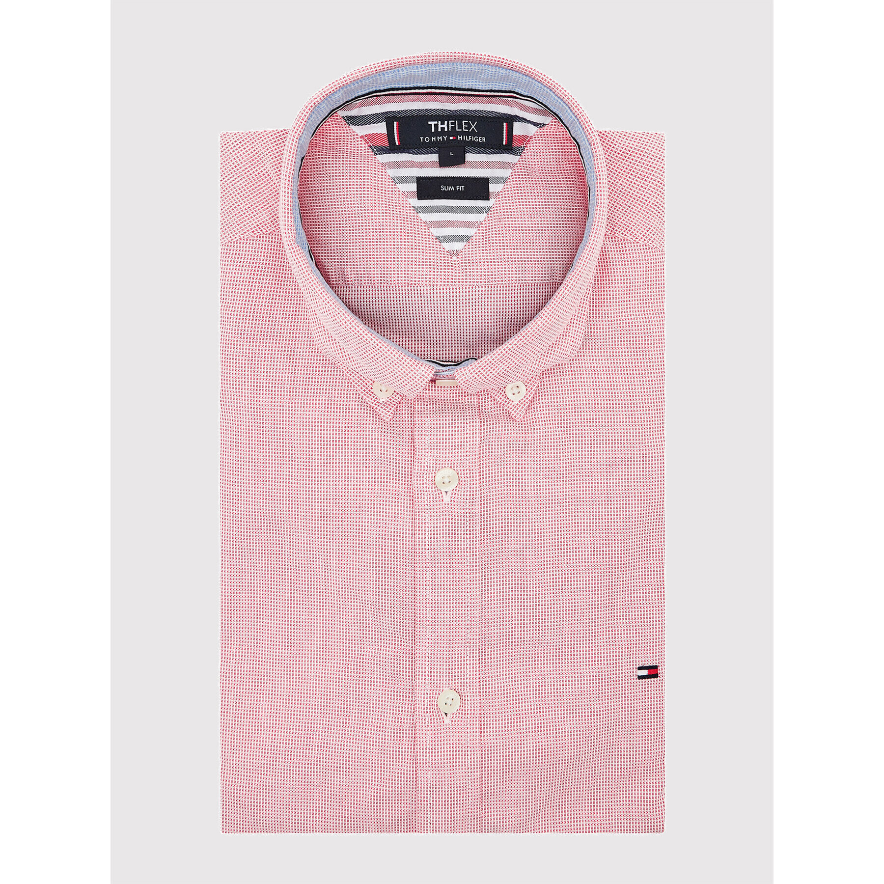 Tommy Hilfiger Košile Dobby MW0MW17640 Červená Slim Fit - Pepit.cz