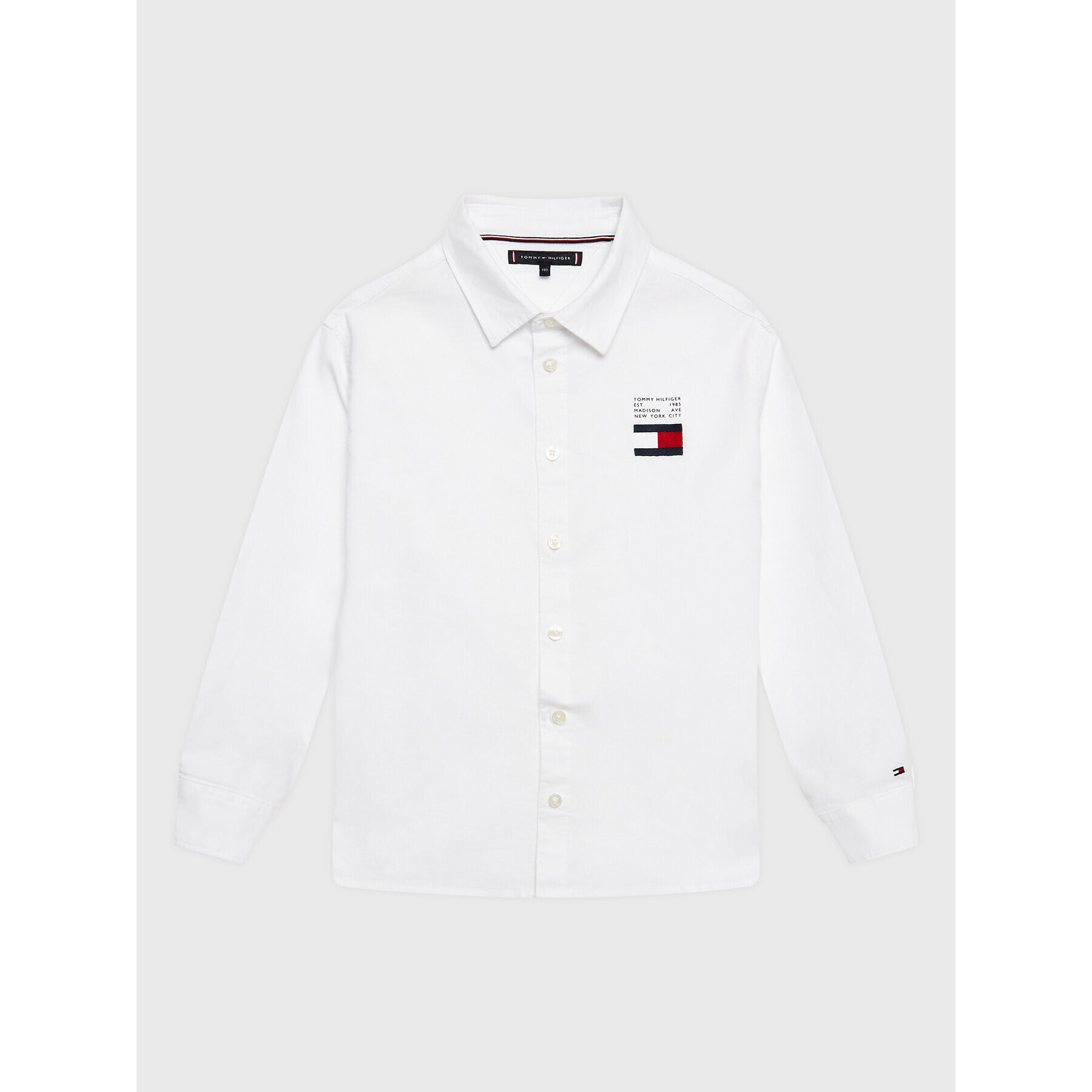 Tommy Hilfiger Košile Flag Oxford KB0KB08012 D Bílá Regular Fit - Pepit.cz