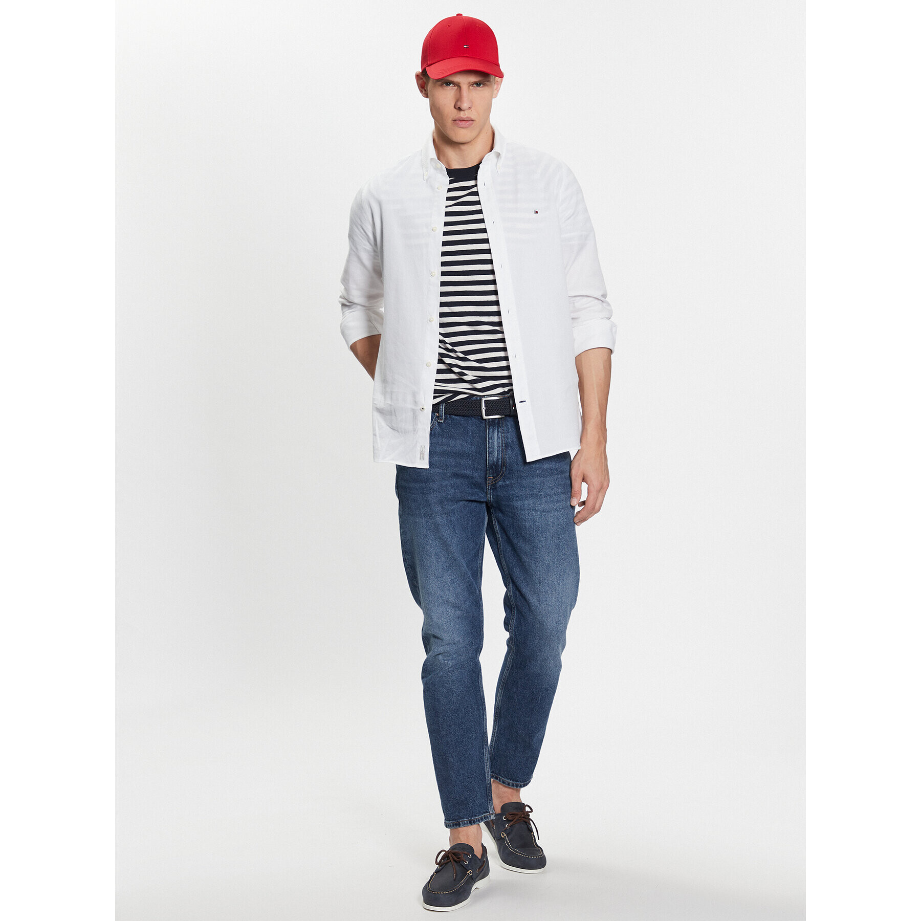 Tommy Hilfiger Košile Flex Dobby MW0MW31816 Bílá Slim Fit - Pepit.cz