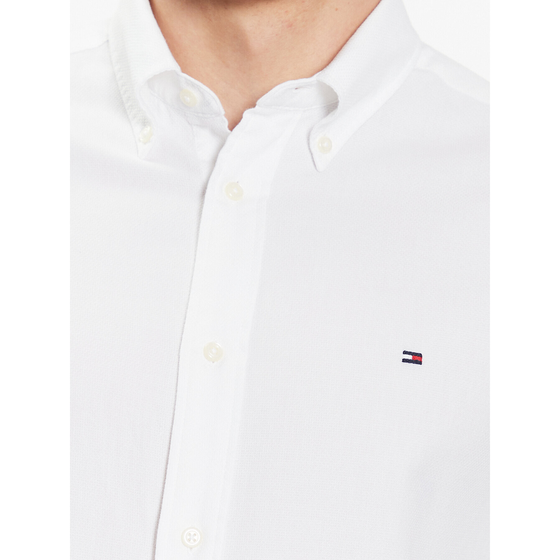 Tommy Hilfiger Košile Flex Dobby MW0MW31816 Bílá Slim Fit - Pepit.cz