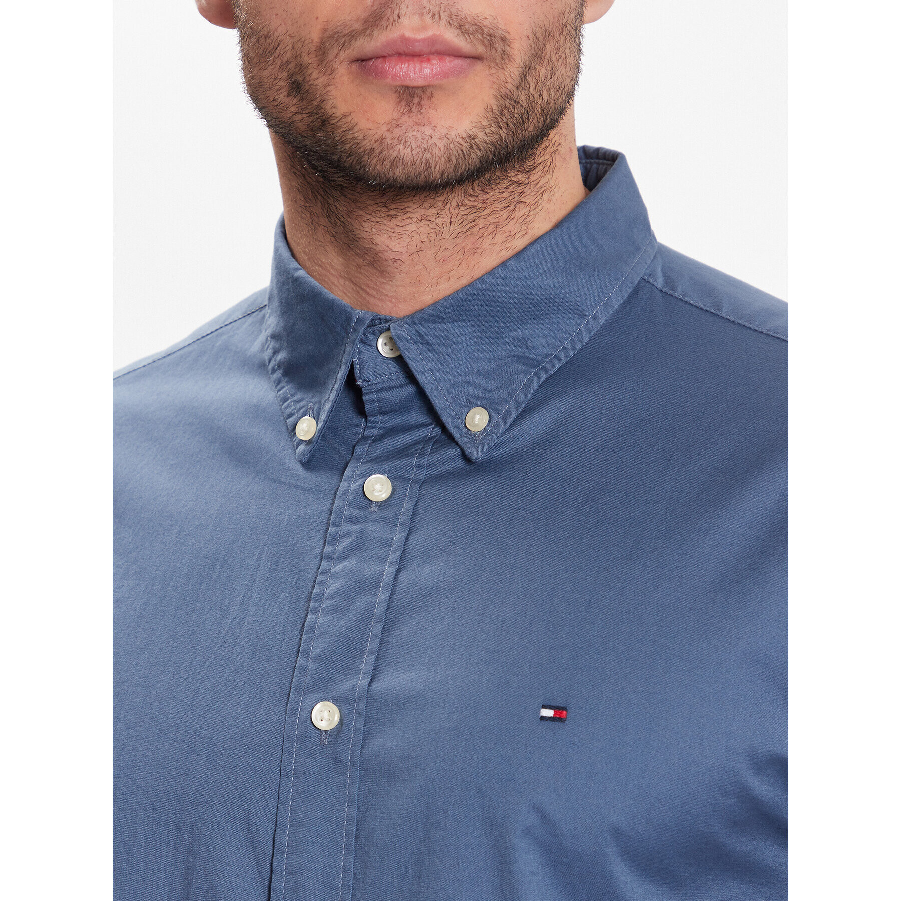 Tommy Hilfiger Košile Flex Poplin MW0MW30934 Modrá Regular Fit - Pepit.cz