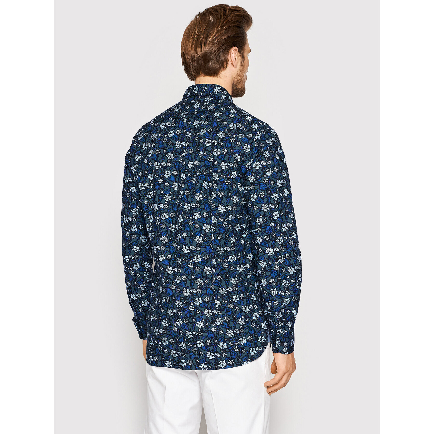 Tommy Hilfiger Košile Floral Print MW0MW23296 Tmavomodrá Slim Fit - Pepit.cz