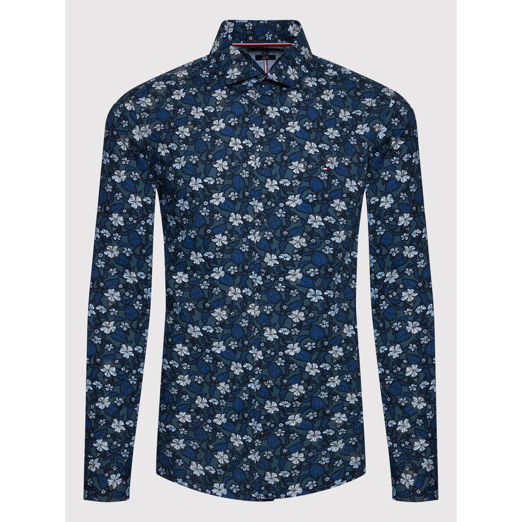 Tommy Hilfiger Košile Floral Print MW0MW23296 Tmavomodrá Slim Fit - Pepit.cz