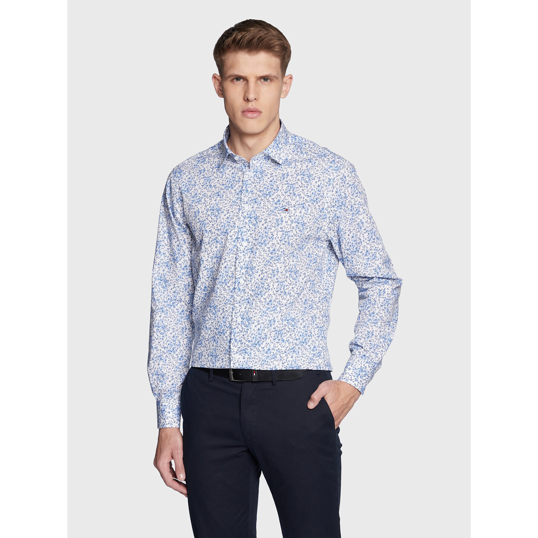 Tommy Hilfiger Košile Floral Print MW0MW29132 Modrá Regular Fit - Pepit.cz