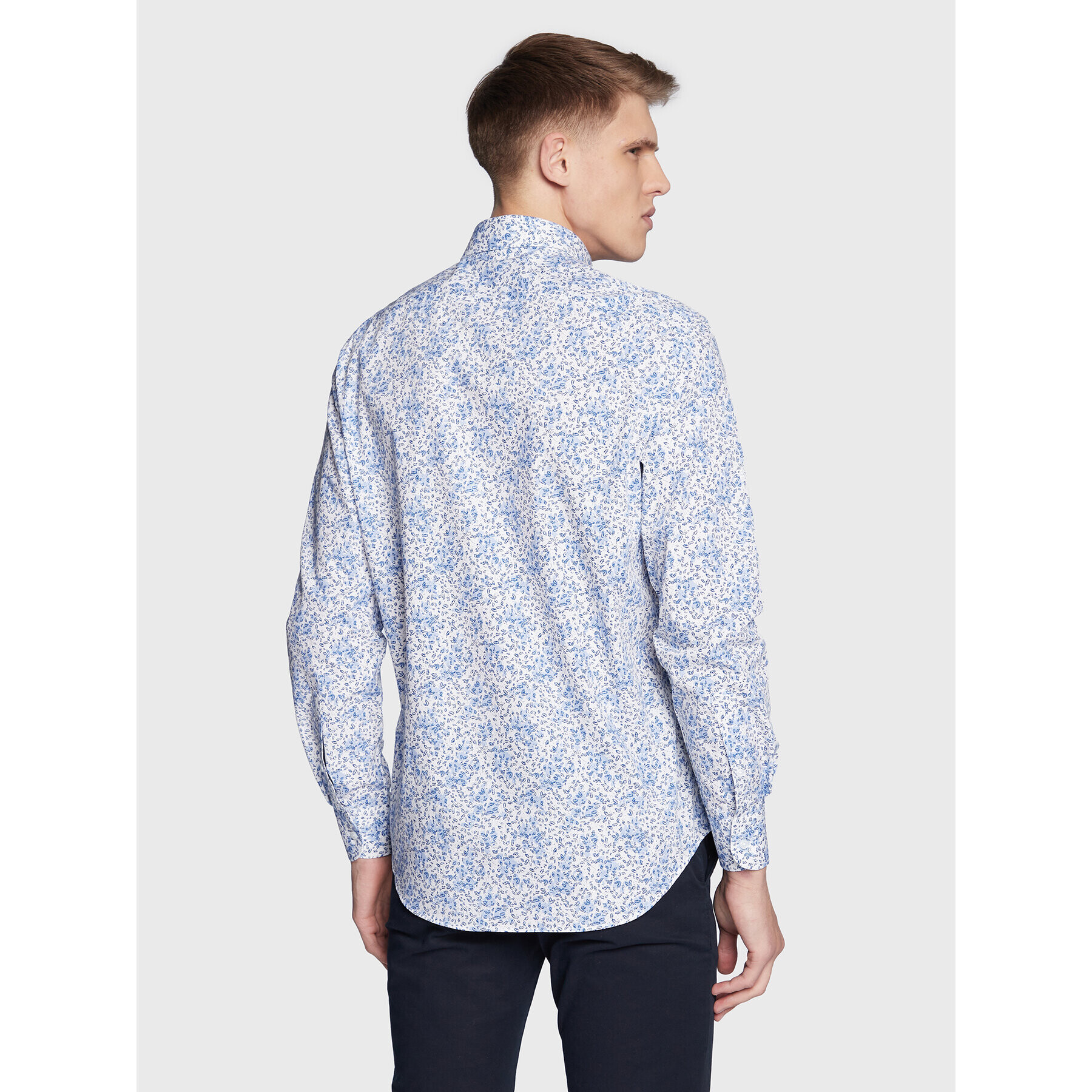 Tommy Hilfiger Košile Floral Print MW0MW29132 Modrá Regular Fit - Pepit.cz