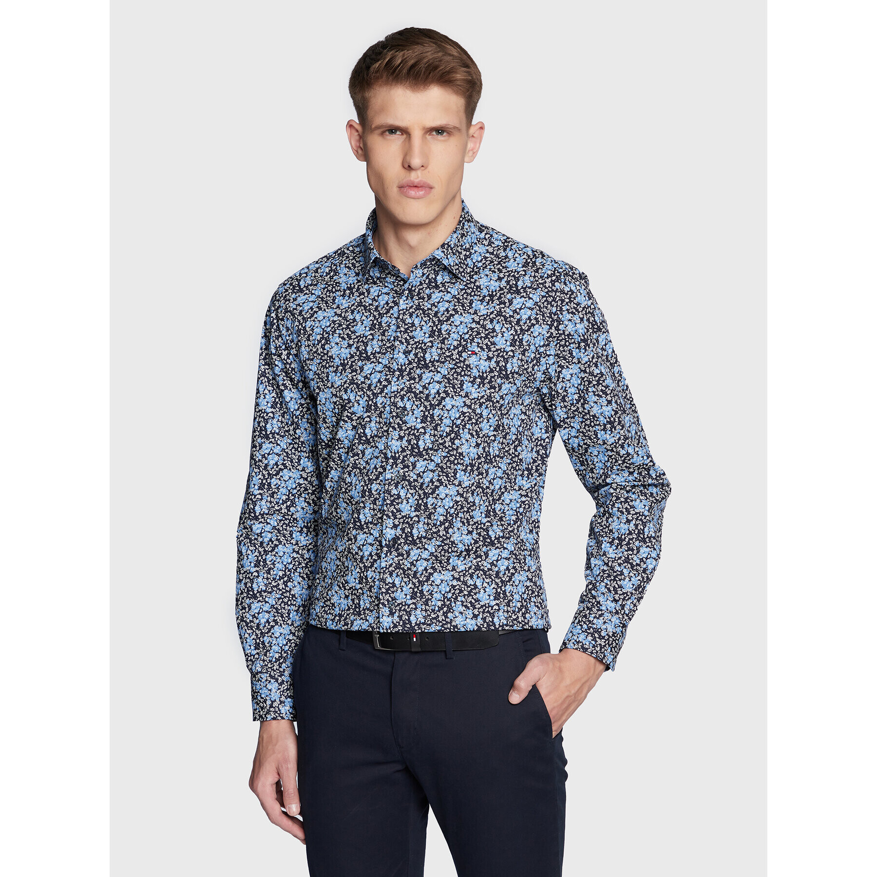 Tommy Hilfiger Košile Floral Print MW0MW29132 Tmavomodrá Regular Fit - Pepit.cz