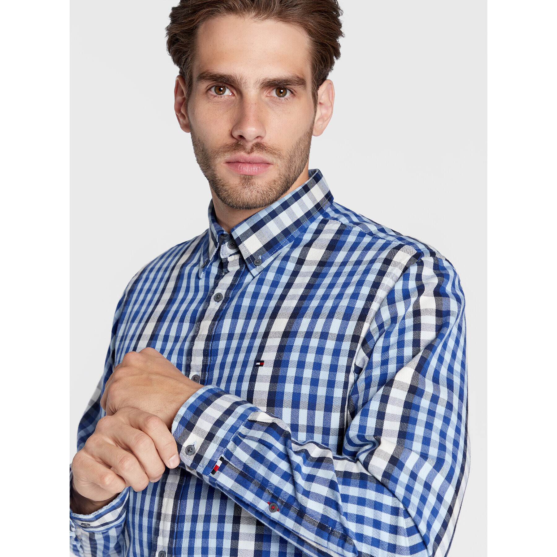 Tommy Hilfiger Košile Midscale Flannel MW0MW28348 Modrá Regular Fit - Pepit.cz