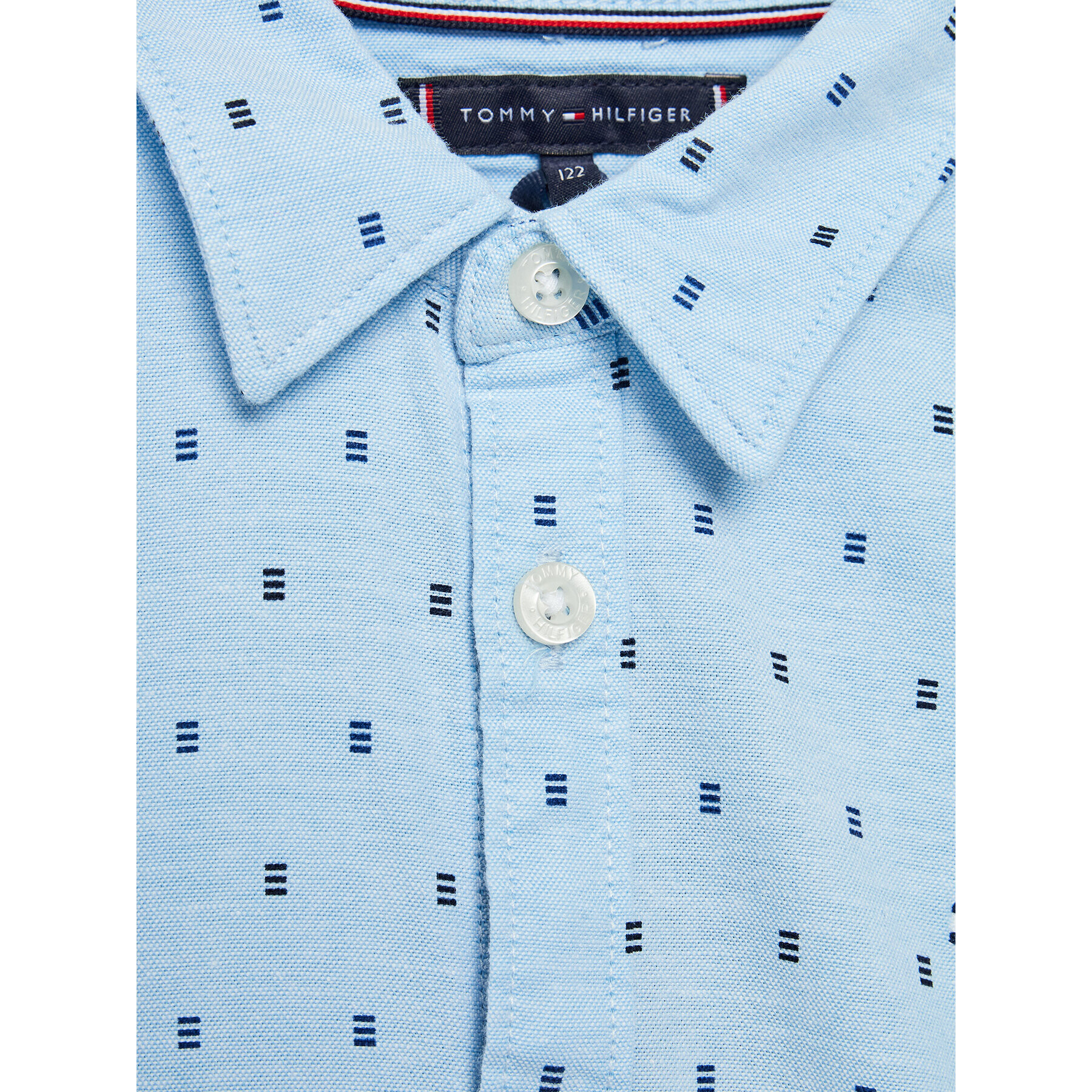 Tommy Hilfiger Košile Mini Print Stretch Oxford KB0KB08009 D Modrá Regular Fit - Pepit.cz