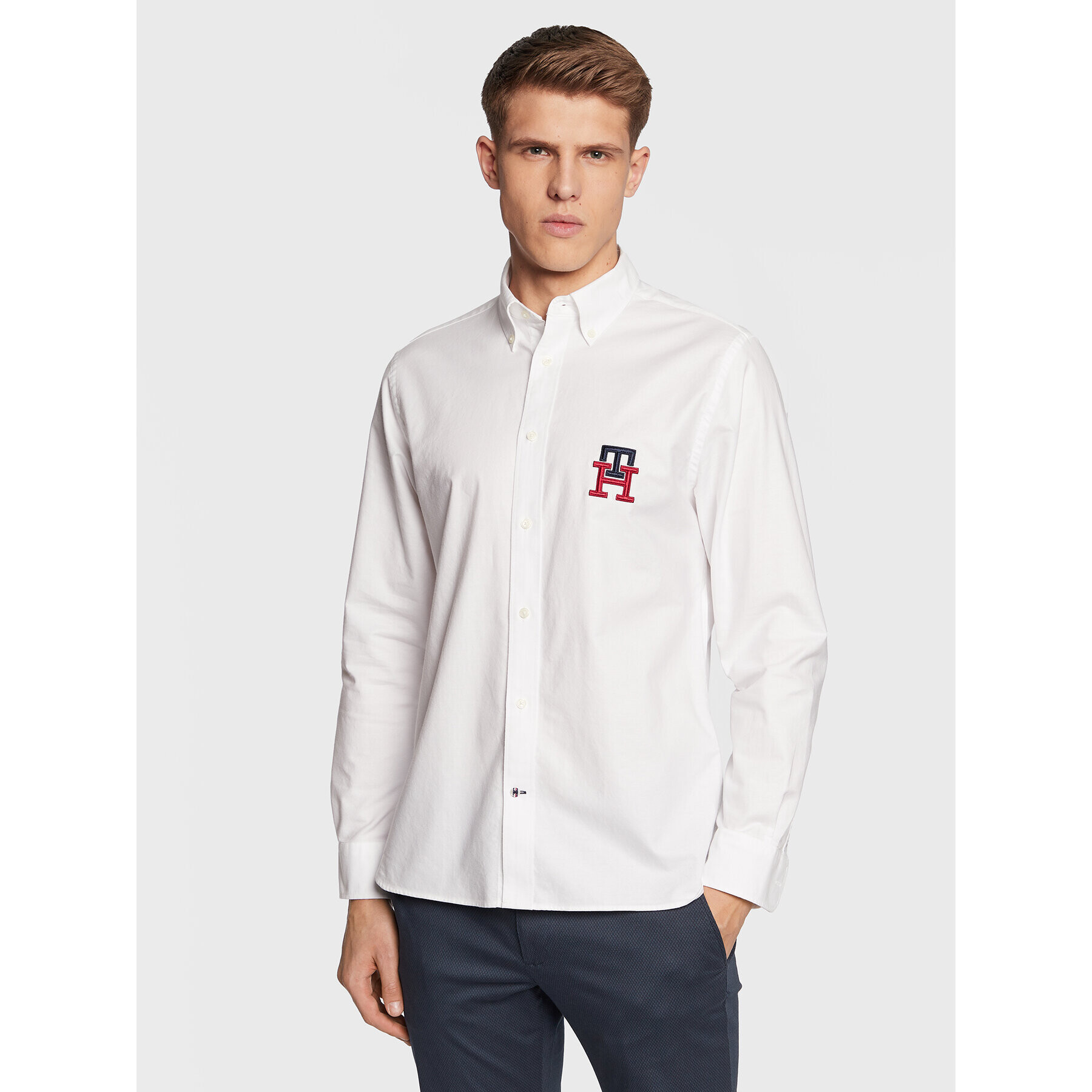 Tommy Hilfiger Košile Monogram Oxford MW0MW28430 Bílá Regular Fit - Pepit.cz