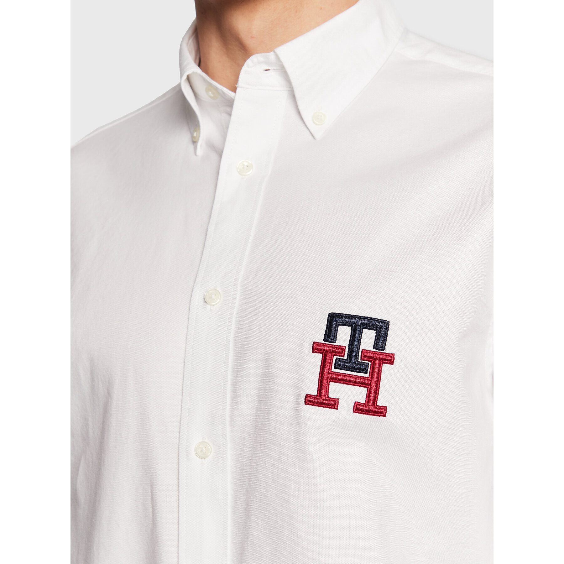 Tommy Hilfiger Košile Monogram Oxford MW0MW28430 Bílá Regular Fit - Pepit.cz