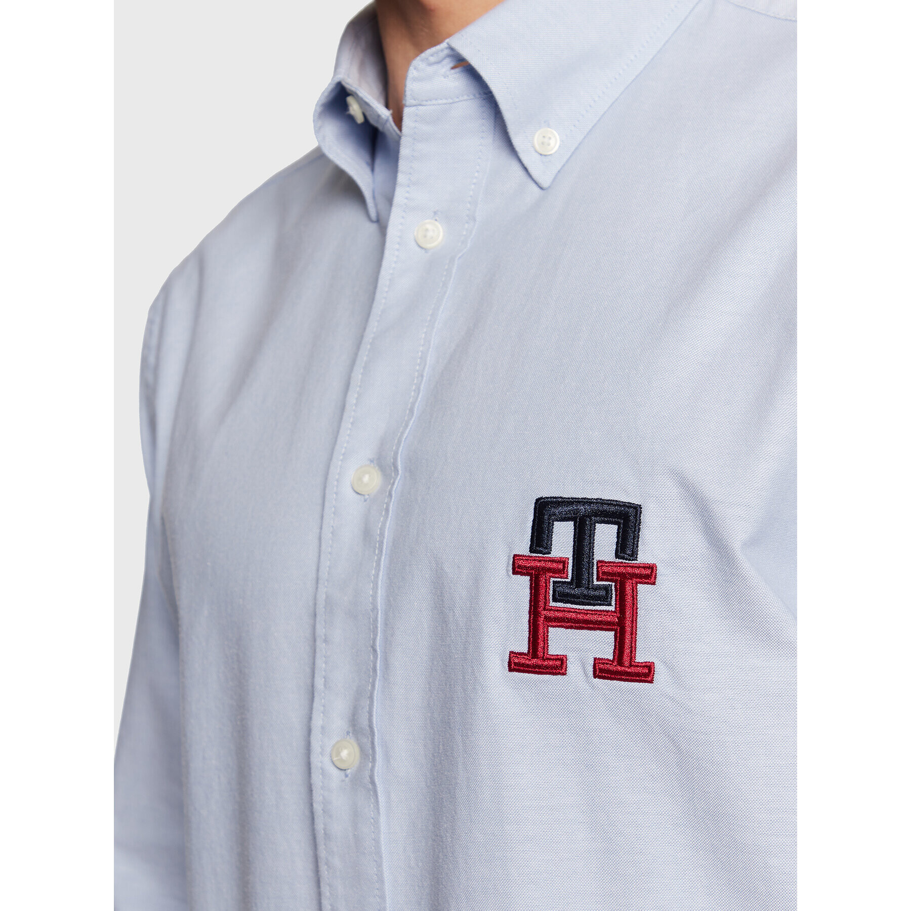 Tommy Hilfiger Košile Monogram Oxford MW0MW28430 Modrá Regular Fit - Pepit.cz