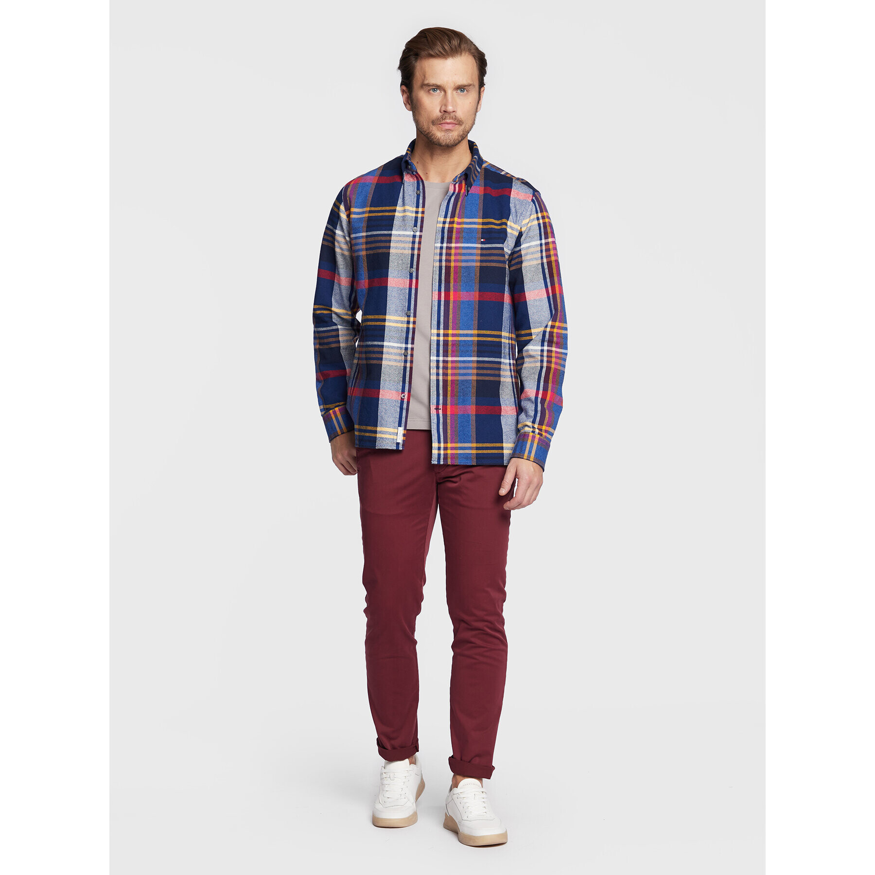 Tommy Hilfiger Košile Multi Check MW0MW28354 Barevná Regular Fit - Pepit.cz