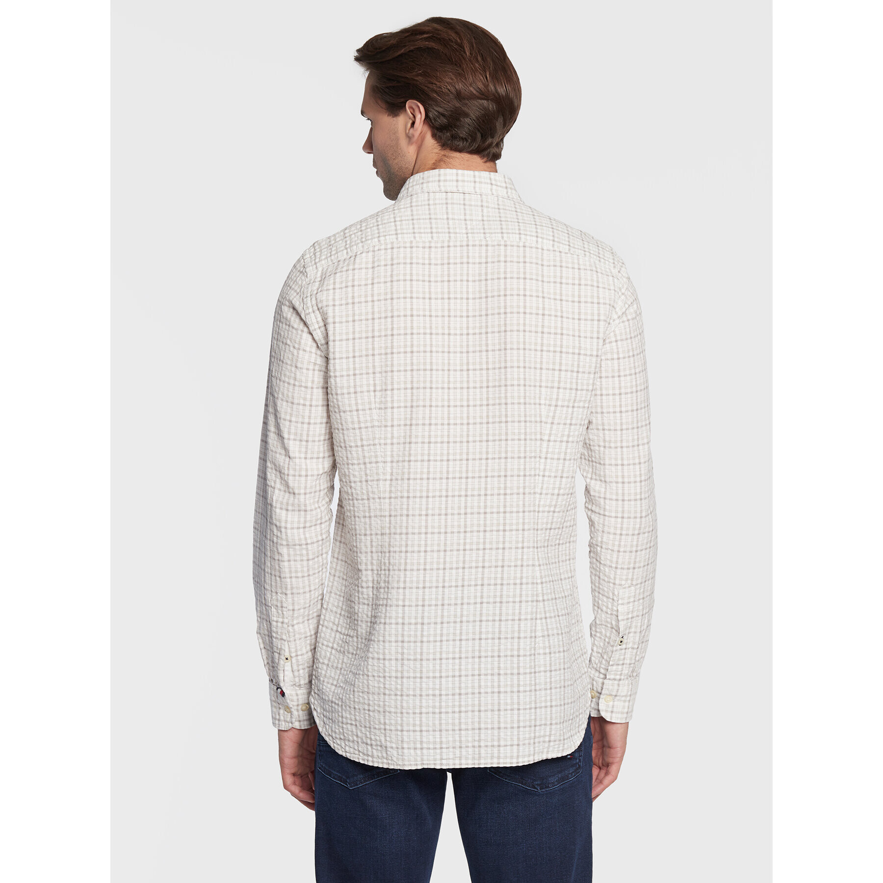 Tommy Hilfiger Košile Multi Gingham MW0MW28326 Béžová Slim Fit - Pepit.cz