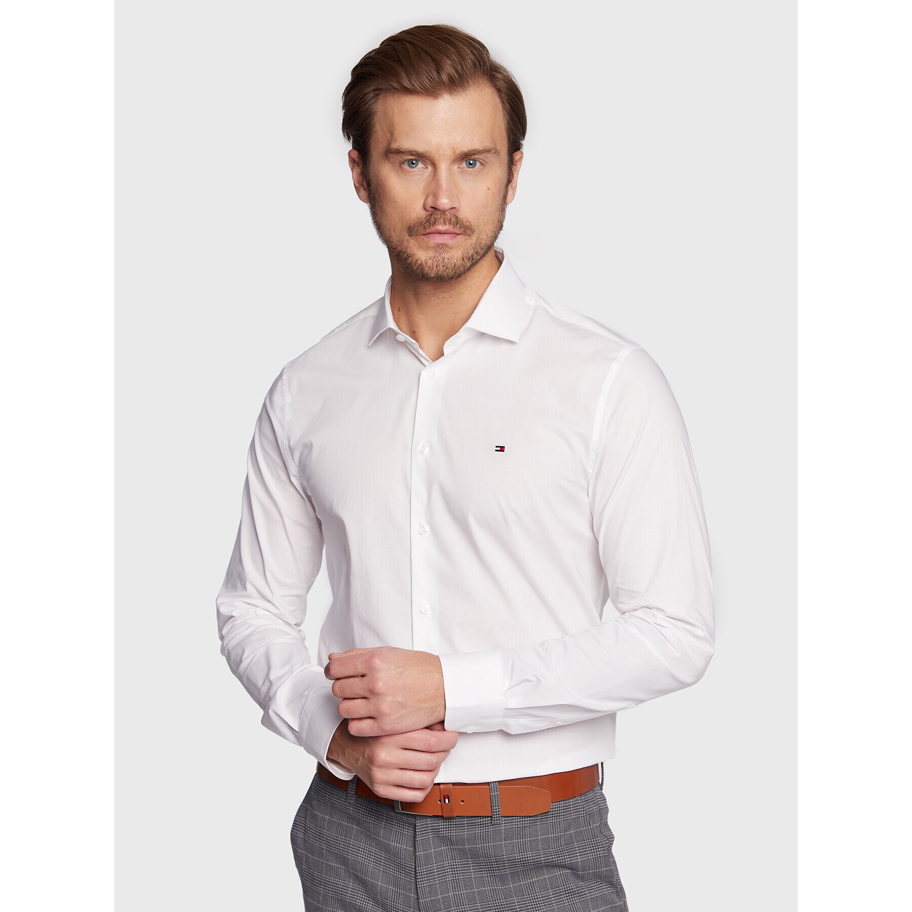 Tommy Hilfiger Košile MW0MW25040 Bílá Slim Fit - Pepit.cz