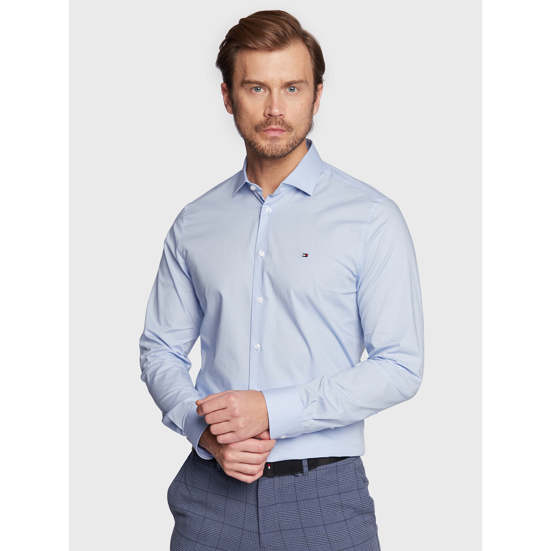 Tommy Hilfiger Košile MW0MW25040 Modrá Slim Fit - Pepit.cz