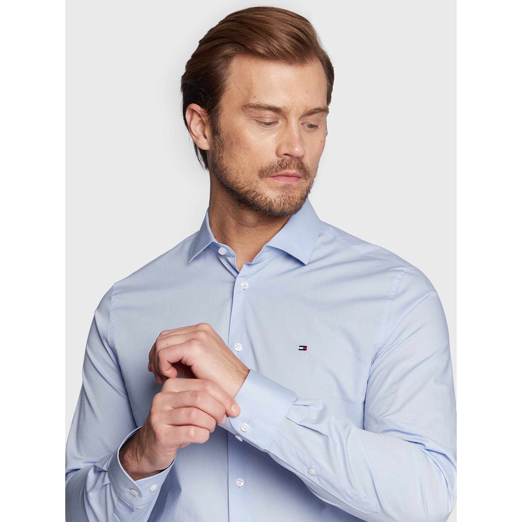 Tommy Hilfiger Košile MW0MW25040 Modrá Slim Fit - Pepit.cz