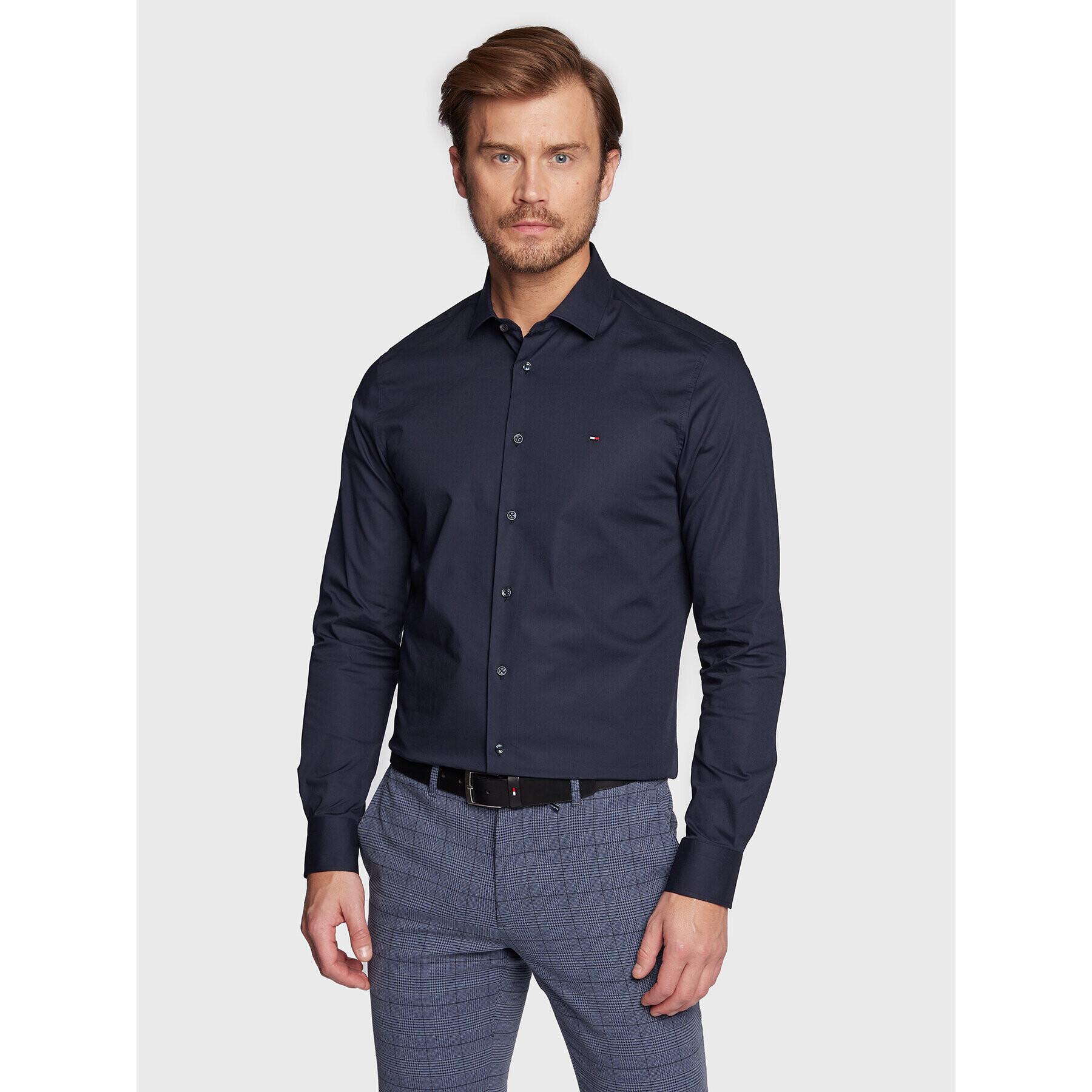 Tommy Hilfiger Košile MW0MW25040 Tmavomodrá Slim Fit - Pepit.cz