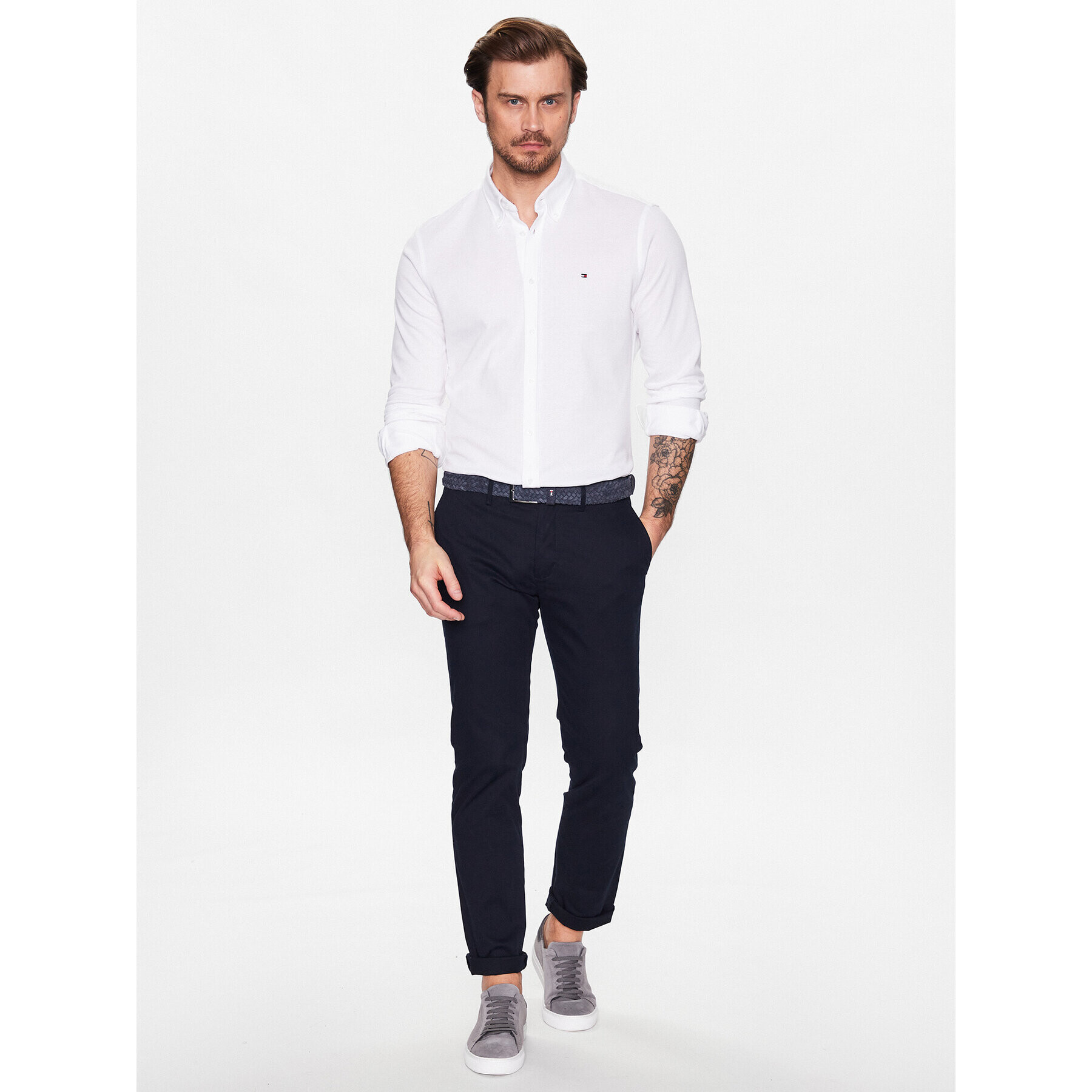 Tommy Hilfiger Košile MW0MW30598 Bílá Slim Fit - Pepit.cz