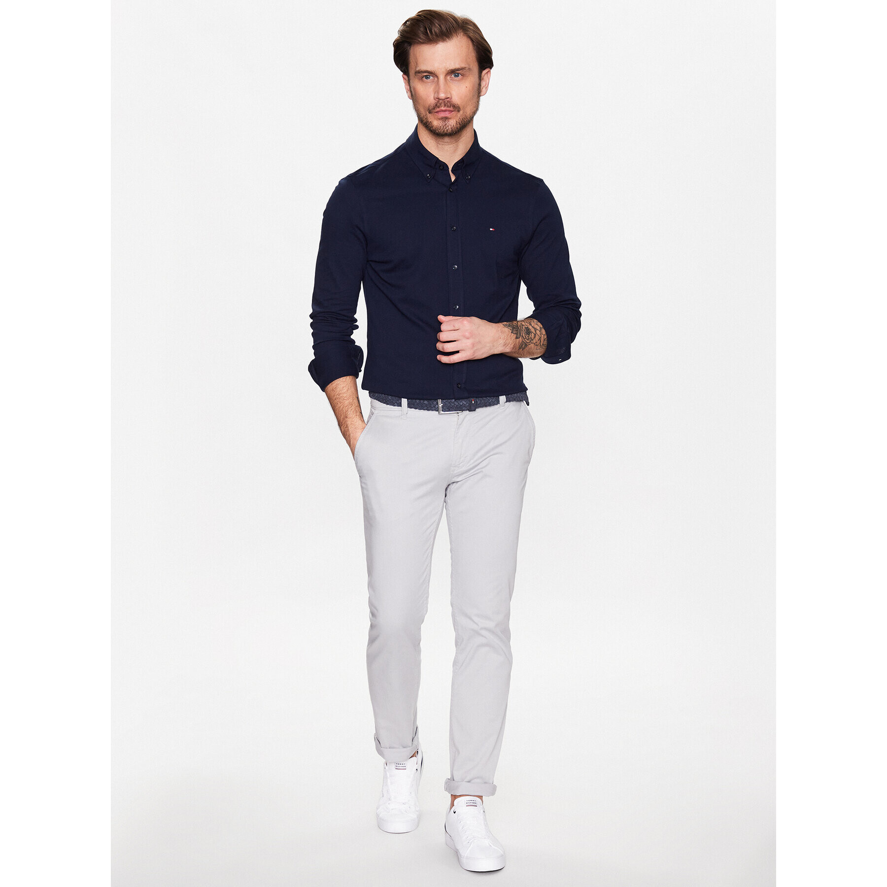 Tommy Hilfiger Košile MW0MW30598 Tmavomodrá Slim Fit - Pepit.cz