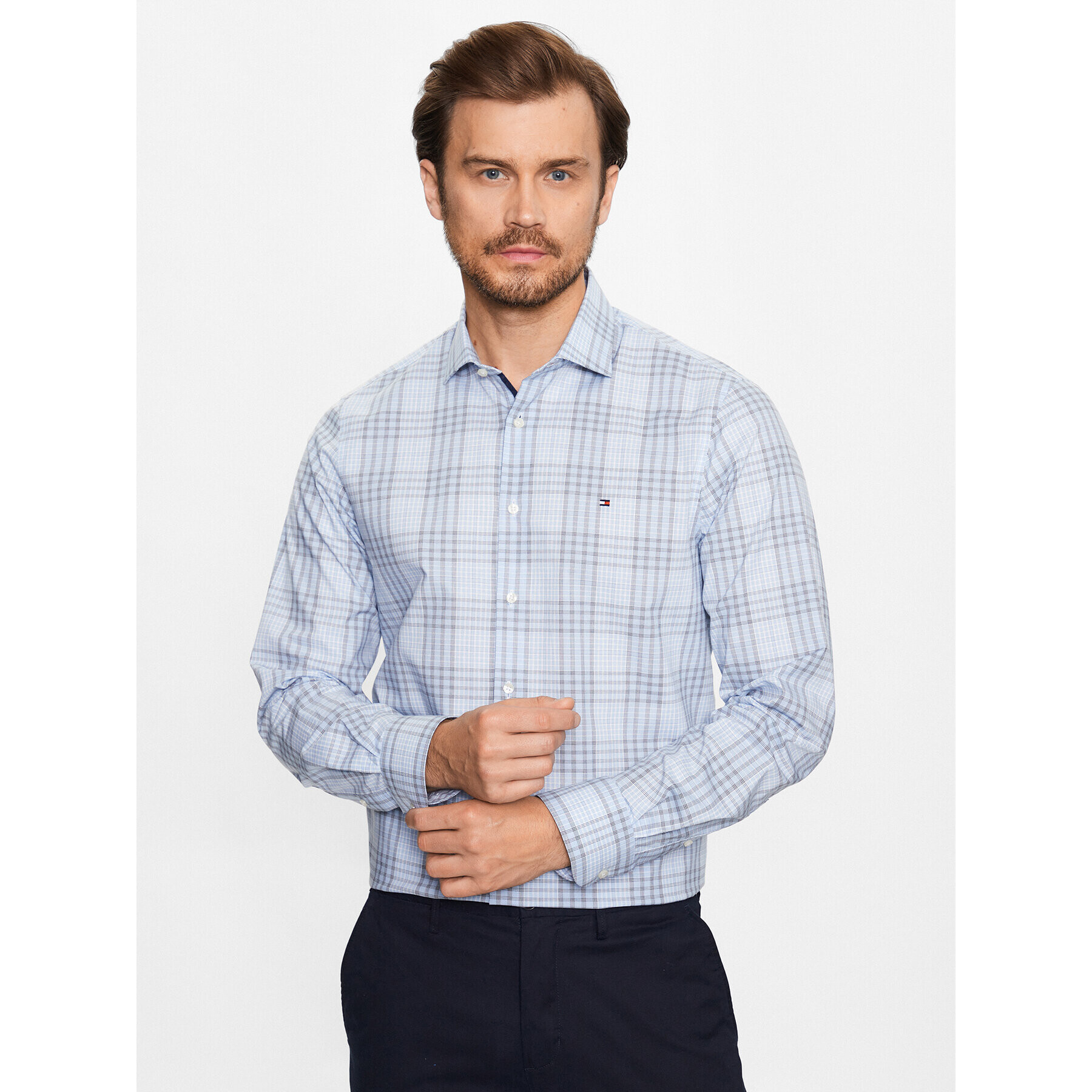 Tommy Hilfiger Košile MW0MW31844 Modrá Slim Fit - Pepit.cz