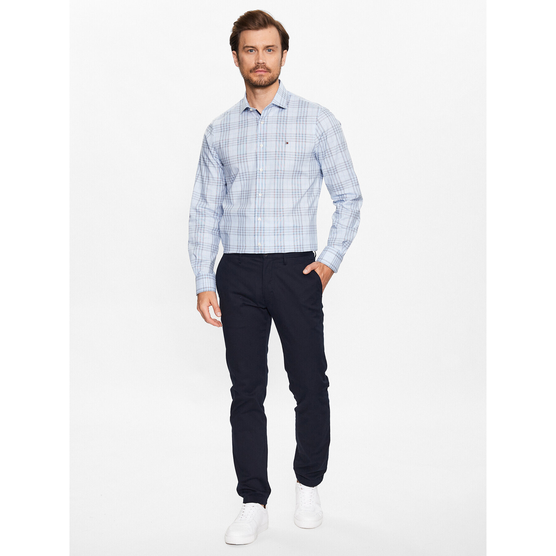 Tommy Hilfiger Košile MW0MW31844 Modrá Slim Fit - Pepit.cz