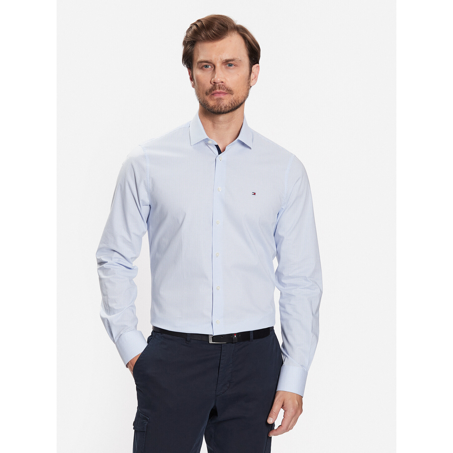 Tommy Hilfiger Košile MW0MW31845 Modrá Slim Fit - Pepit.cz