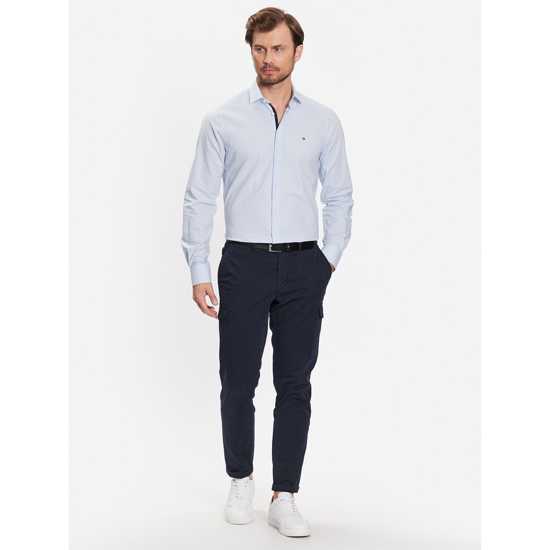 Tommy Hilfiger Košile MW0MW31845 Modrá Slim Fit - Pepit.cz