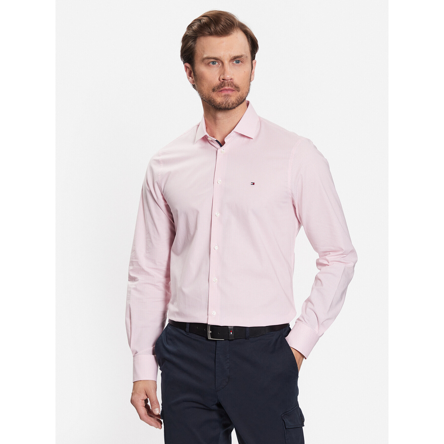 Tommy Hilfiger Košile MW0MW31845 Růžová Slim Fit - Pepit.cz