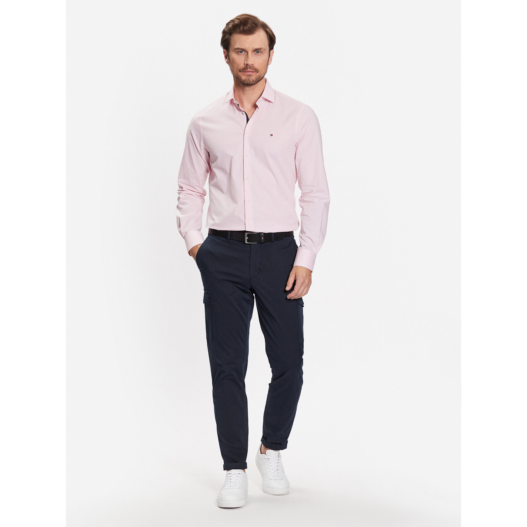 Tommy Hilfiger Košile MW0MW31845 Růžová Slim Fit - Pepit.cz