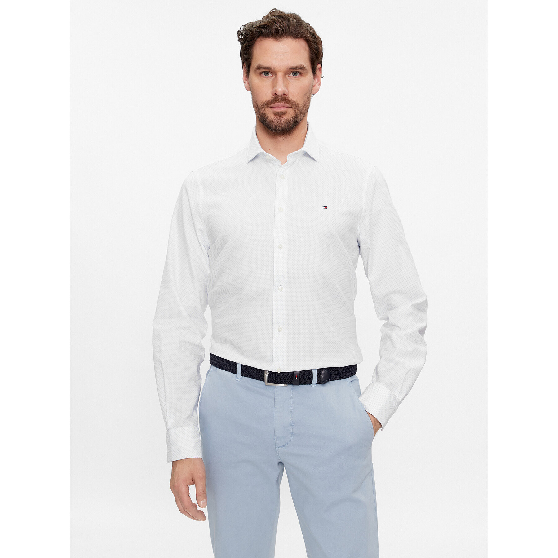 Tommy Hilfiger Košile MW0MW32857 Bílá Slim Fit - Pepit.cz