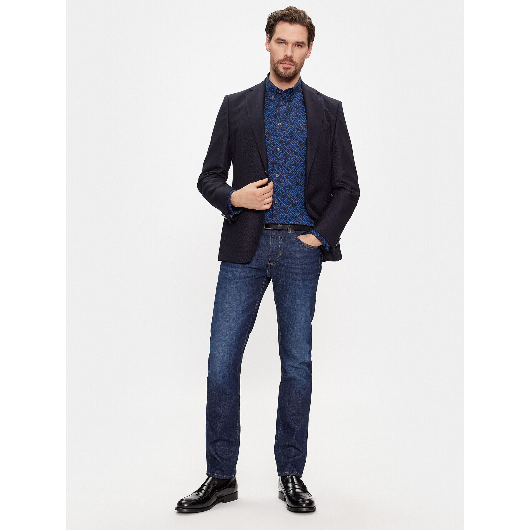 Tommy Hilfiger Košile MW0MW33310 Modrá Slim Fit - Pepit.cz