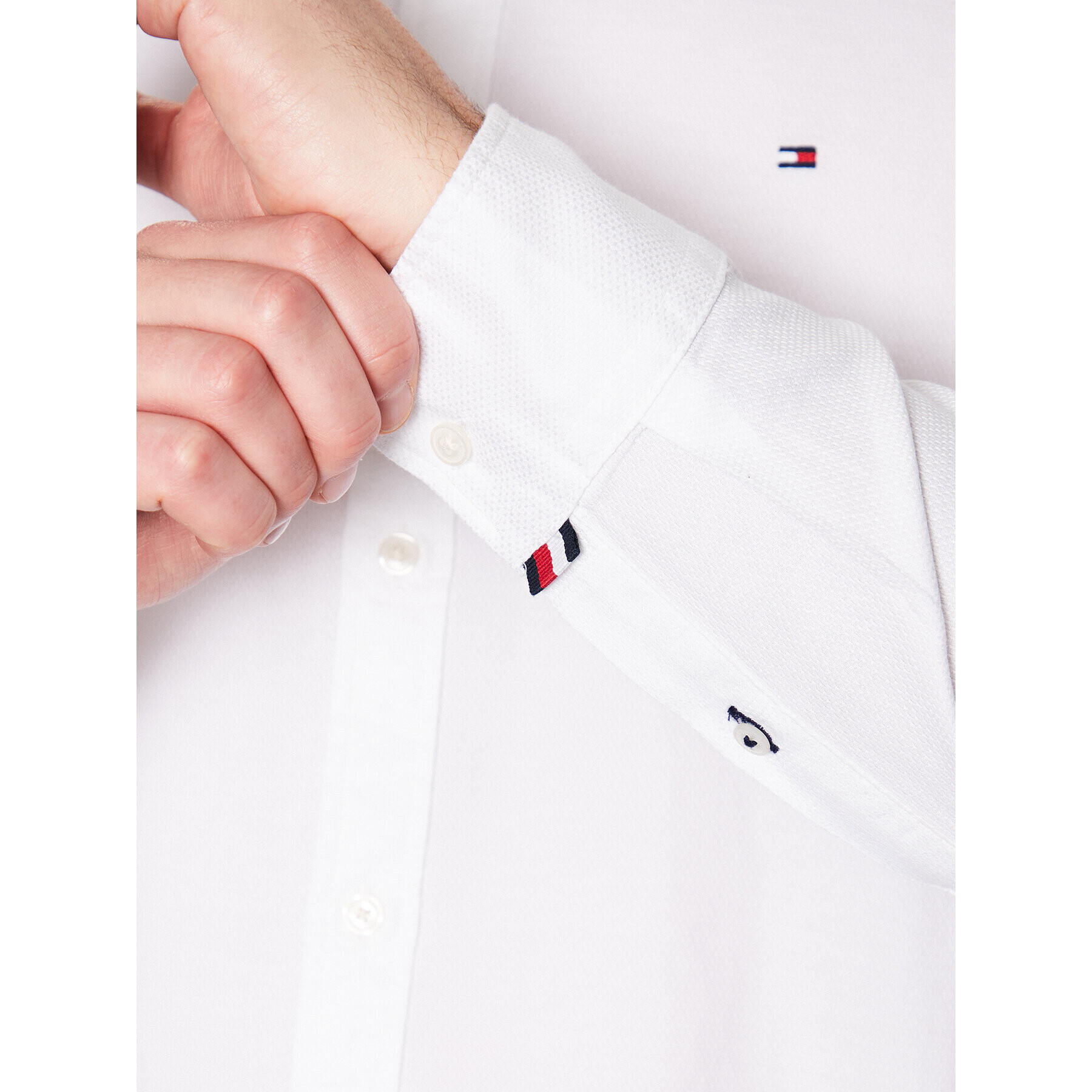 Tommy Hilfiger Košile Natural MW0MW30687 Bílá Slim Fit - Pepit.cz