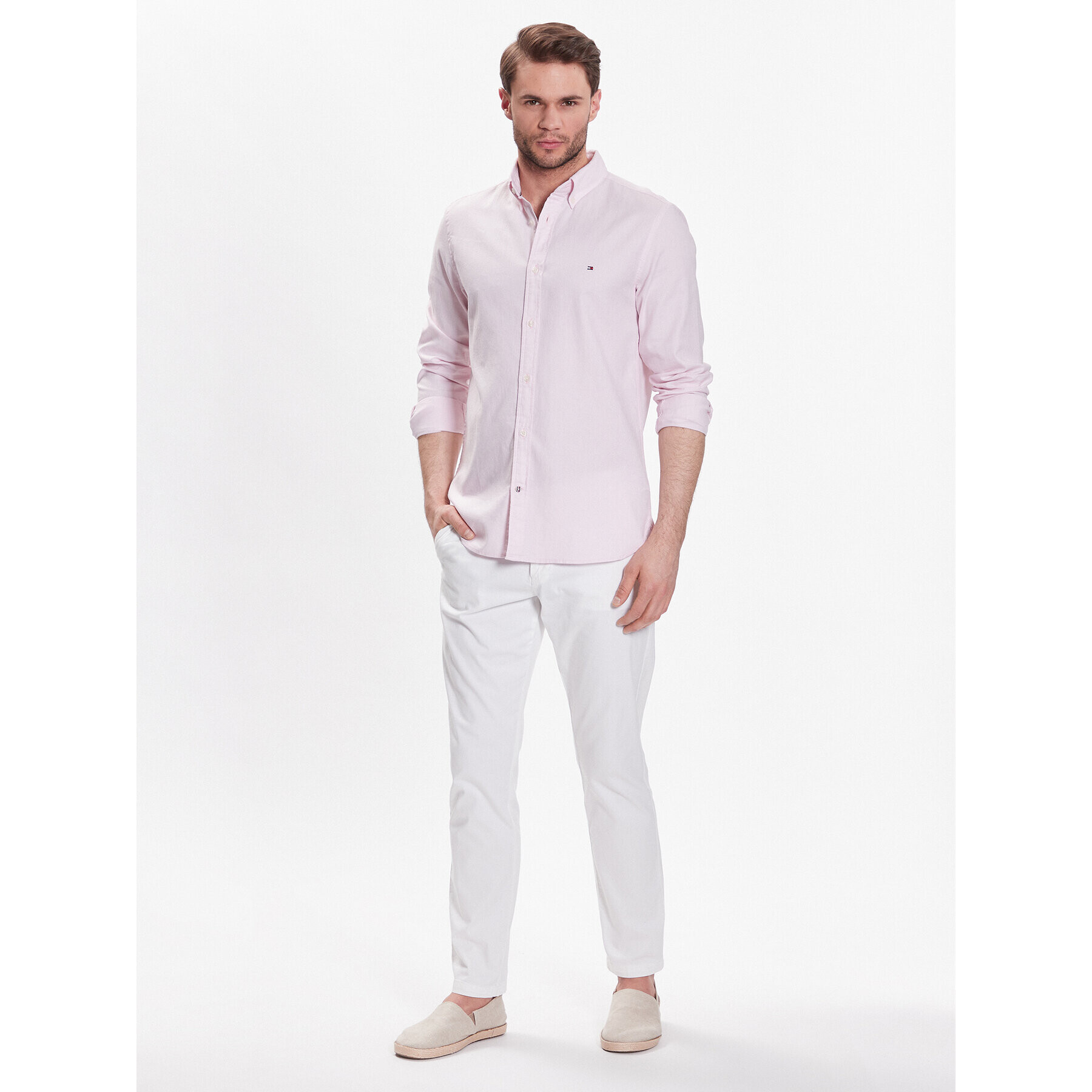 Tommy Hilfiger Košile Natural Soft MW0MW30687 Růžová Slim Fit - Pepit.cz