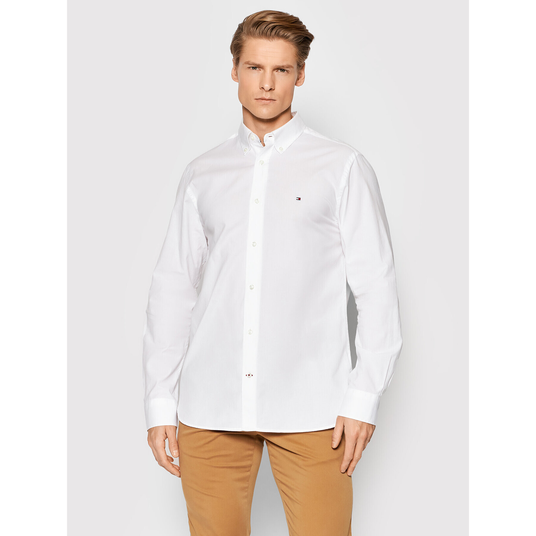 Tommy Hilfiger Košile Natural Soft Poplin MW0MW21584 Bílá Regular Fit - Pepit.cz