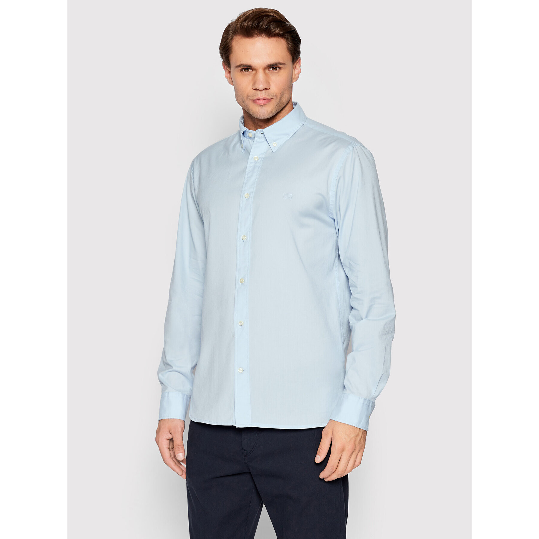 Tommy Hilfiger Košile Natural Soft Poplin MW0MW26394 Modrá Regular Fit - Pepit.cz