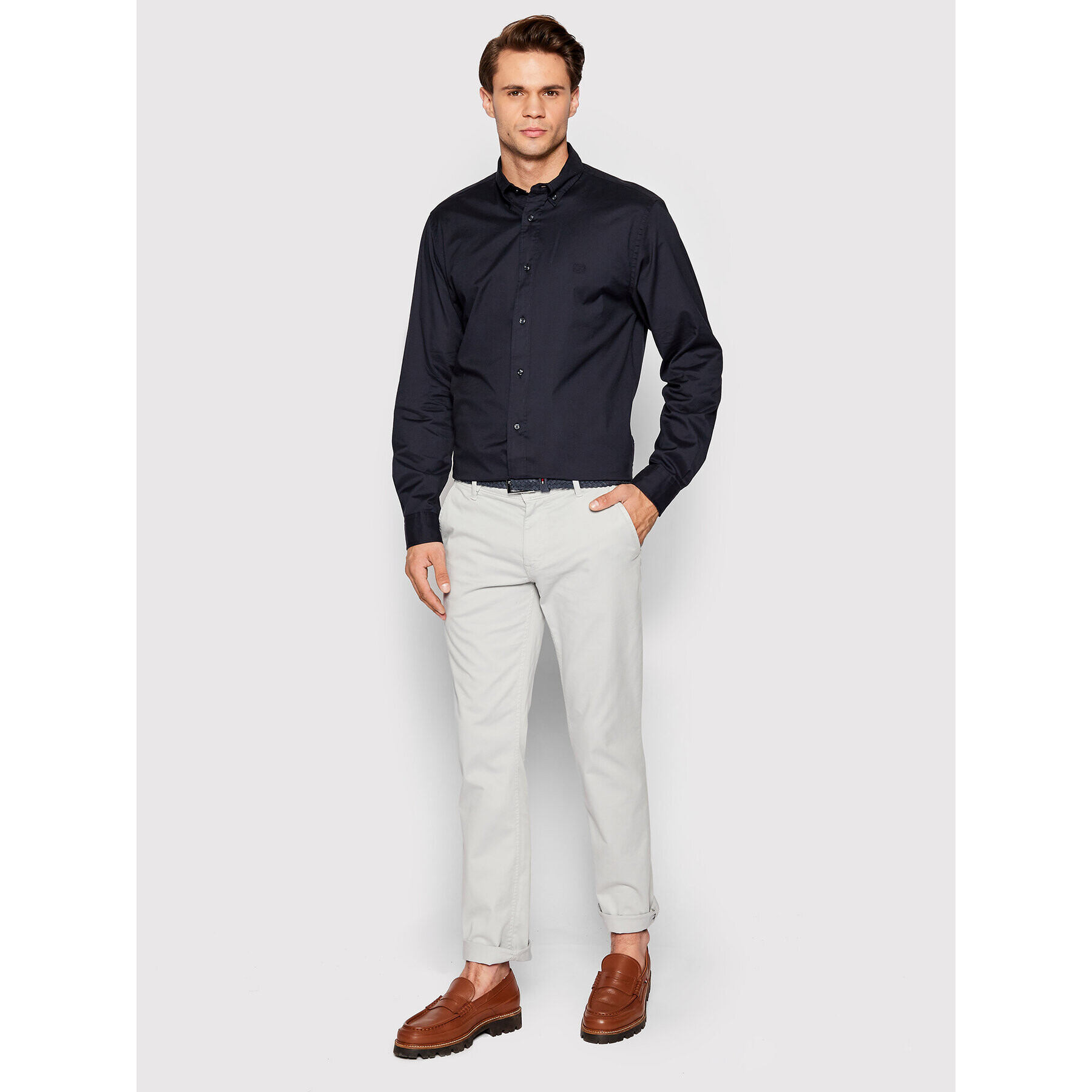 Tommy Hilfiger Košile Natural Soft Poplin MW0MW26394 Tmavomodrá Regular Fit - Pepit.cz