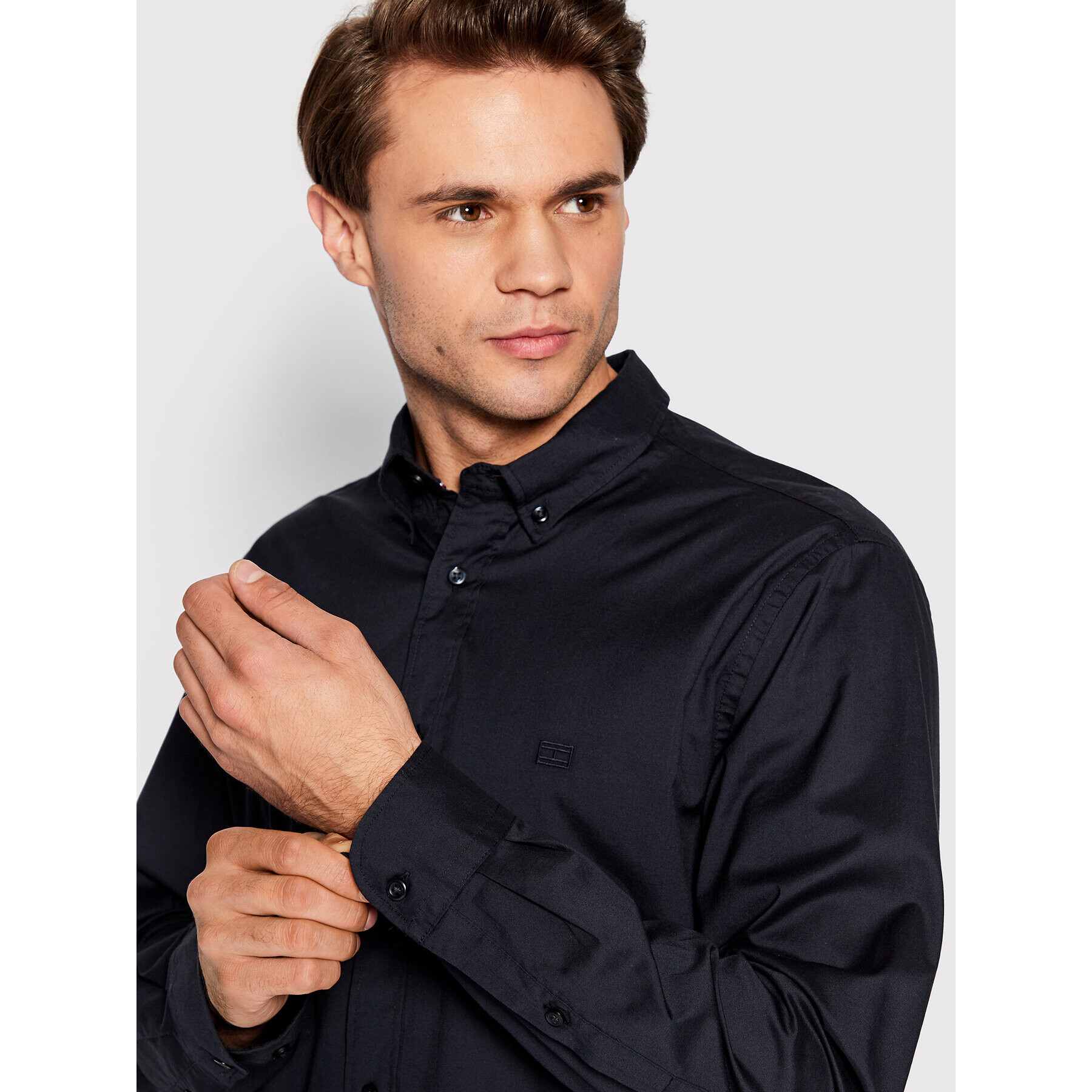 Tommy Hilfiger Košile Natural Soft Poplin MW0MW26394 Tmavomodrá Regular Fit - Pepit.cz