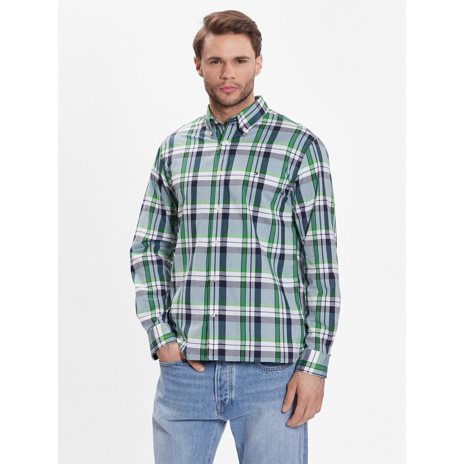 Tommy Hilfiger Košile Natural Soft Tartan MW0MW30683 Barevná Regular Fit - Pepit.cz