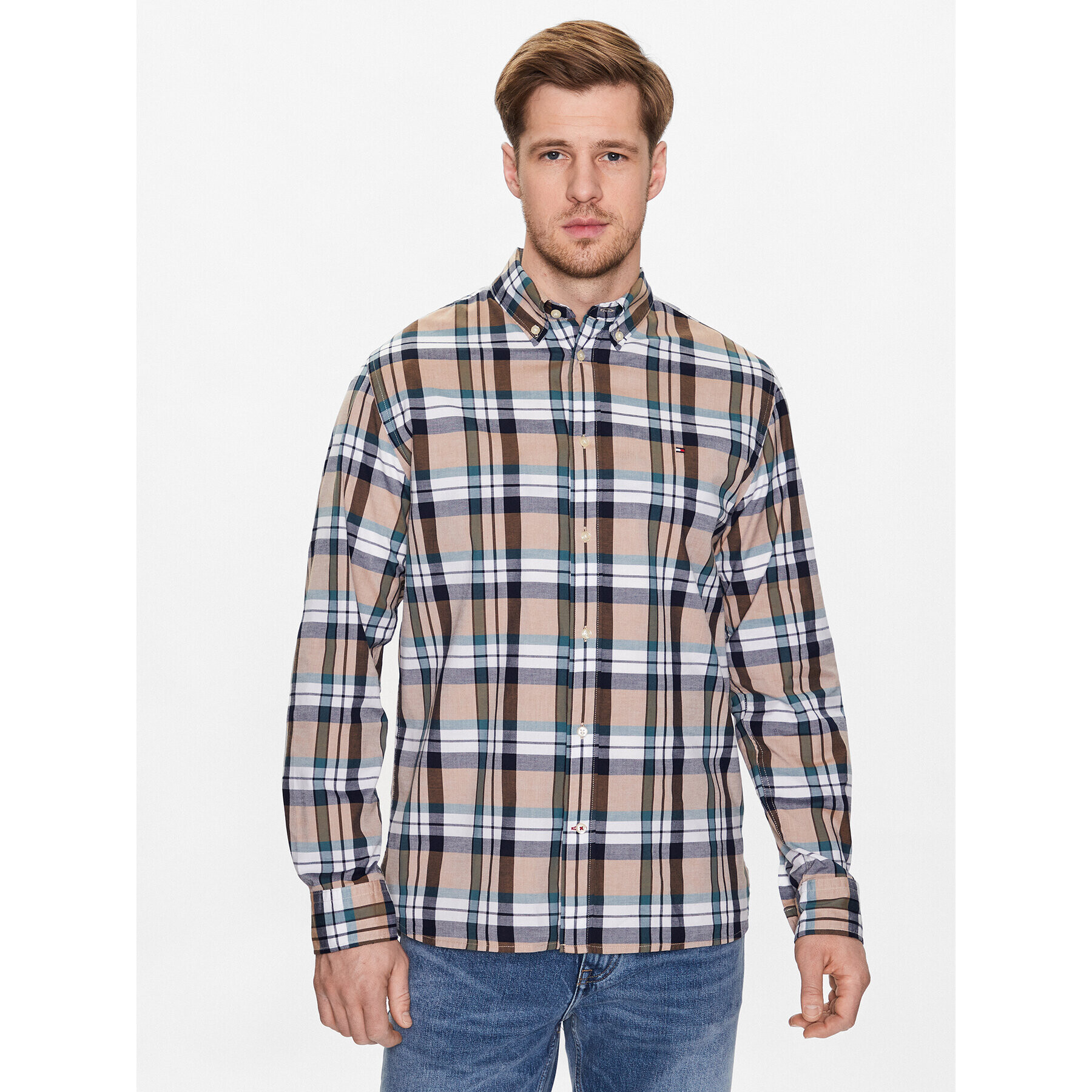 Tommy Hilfiger Košile Natural Soft Tartan MW0MW30683 Barevná Regular Fit - Pepit.cz