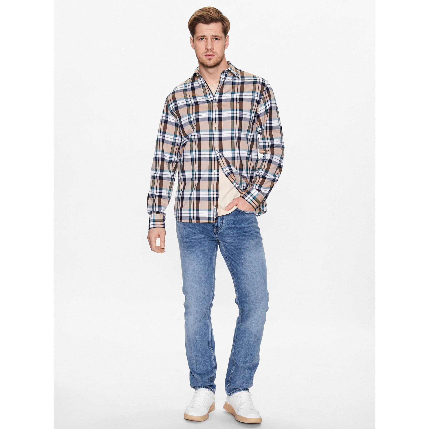 Tommy Hilfiger Košile Natural Soft Tartan MW0MW30683 Barevná Regular Fit - Pepit.cz