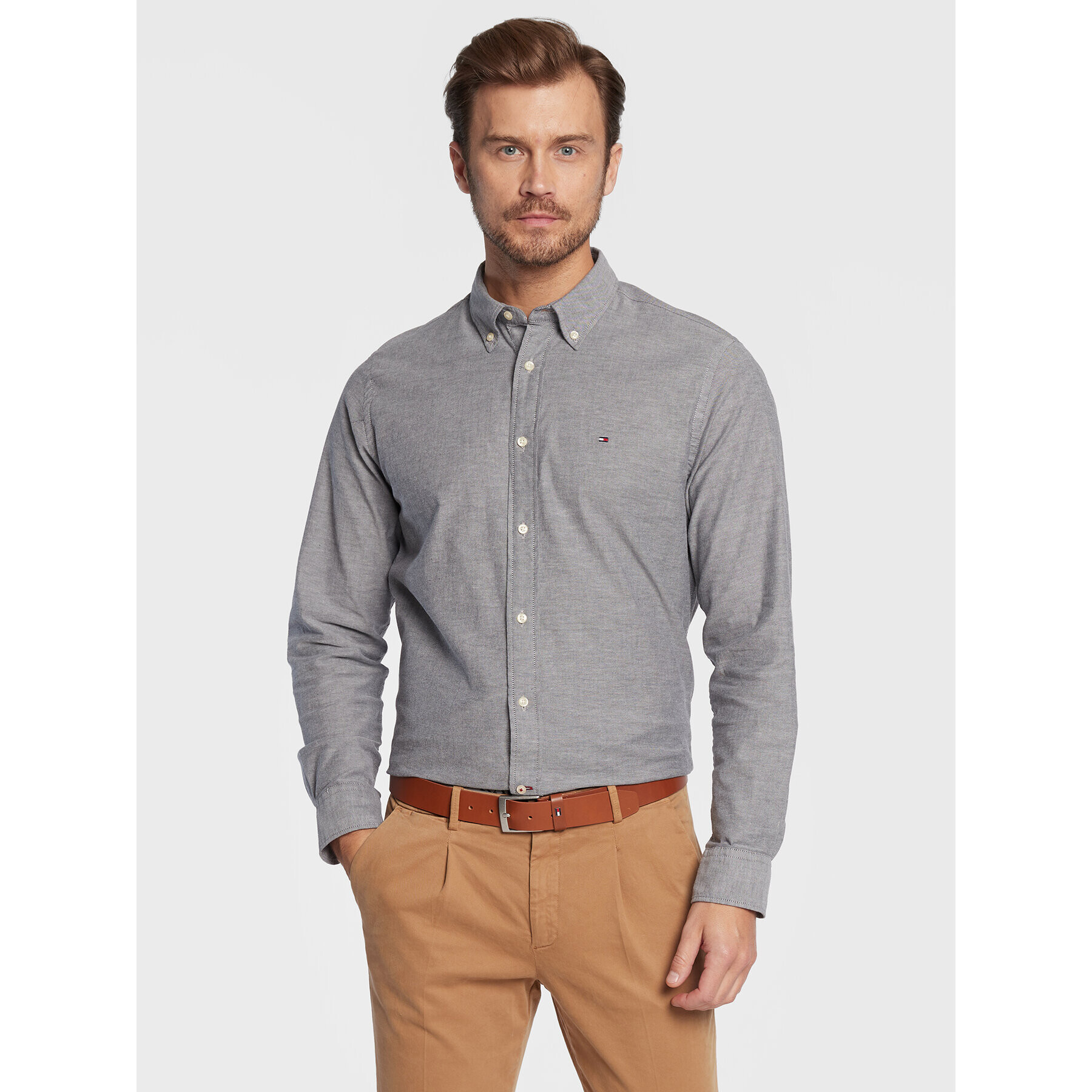 Tommy Hilfiger Košile Oxford MW0MW25037 Šedá Regular Fit - Pepit.cz