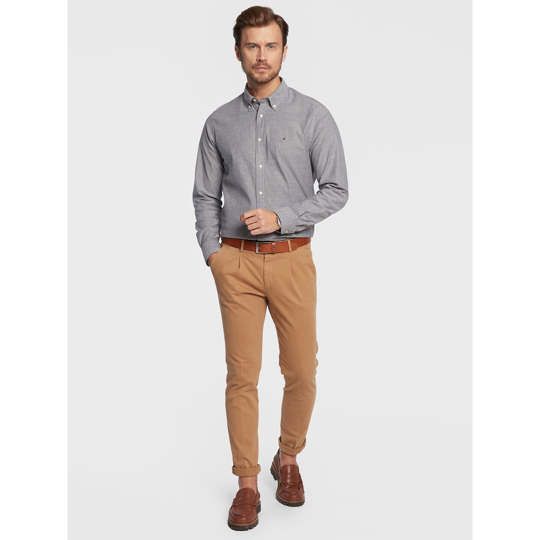 Tommy Hilfiger Košile Oxford MW0MW25037 Šedá Regular Fit - Pepit.cz