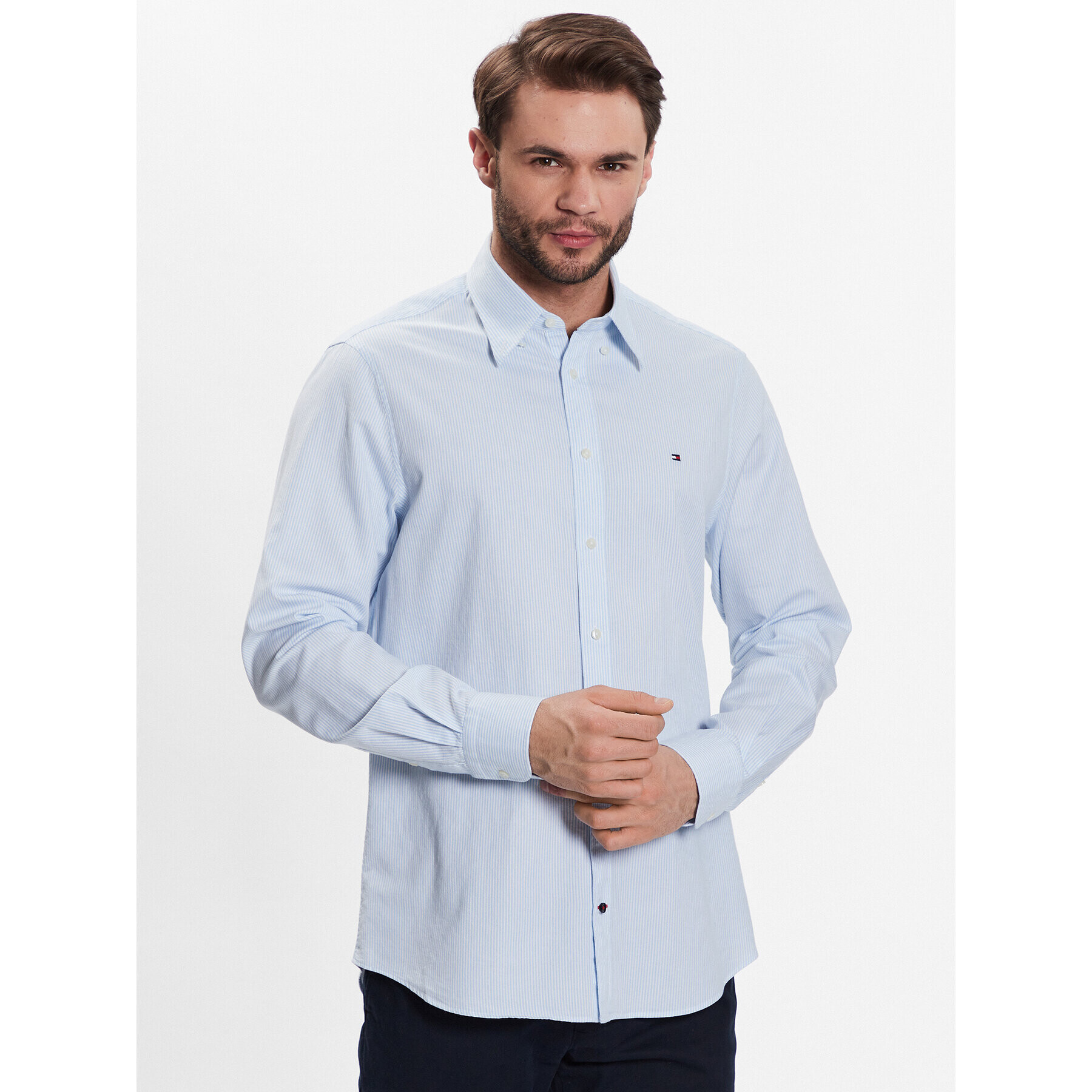 Tommy Hilfiger Košile Oxford MW0MW30633 Modrá Slim Fit - Pepit.cz