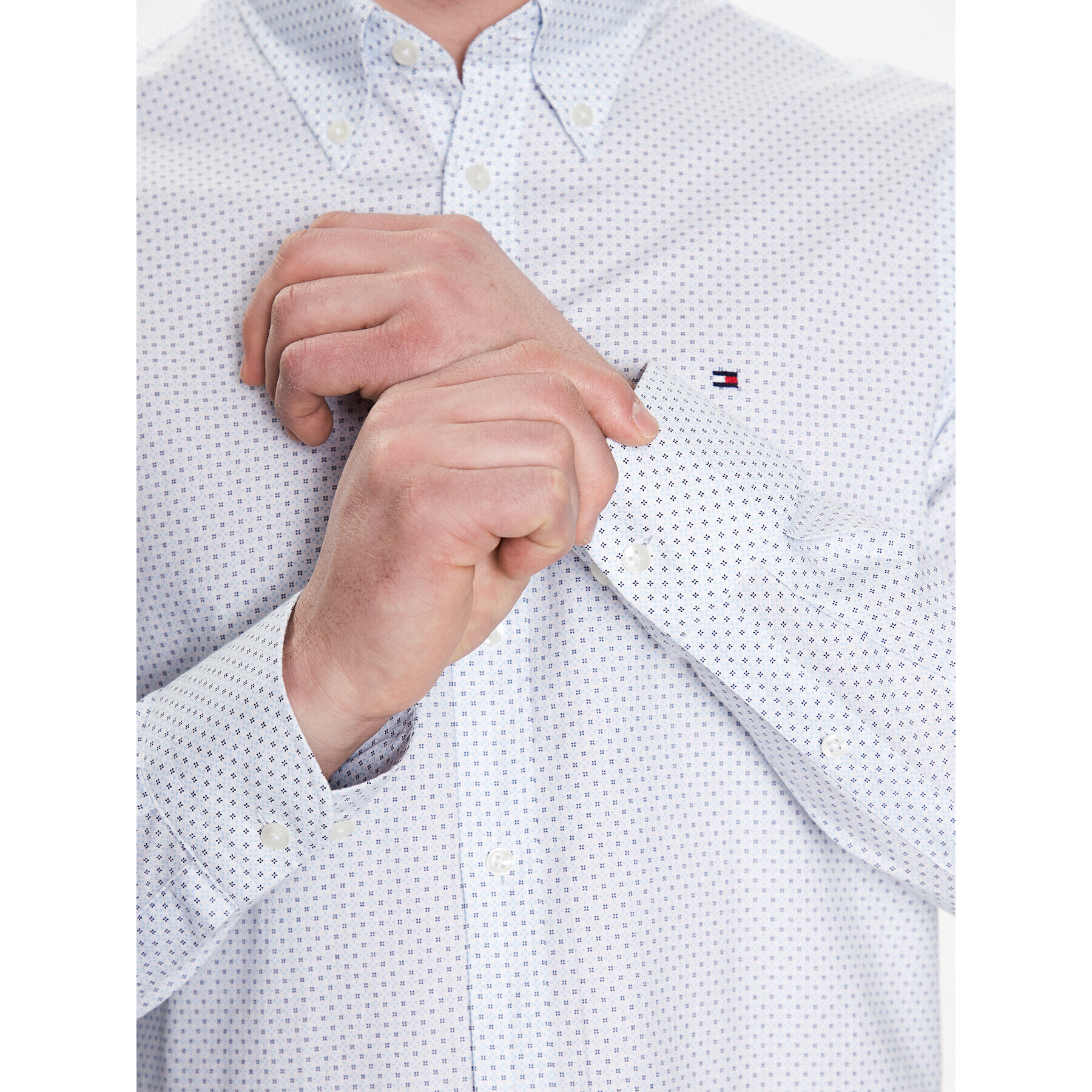 Tommy Hilfiger Košile Oxford Print MW0MW30634 Bílá Slim Fit - Pepit.cz