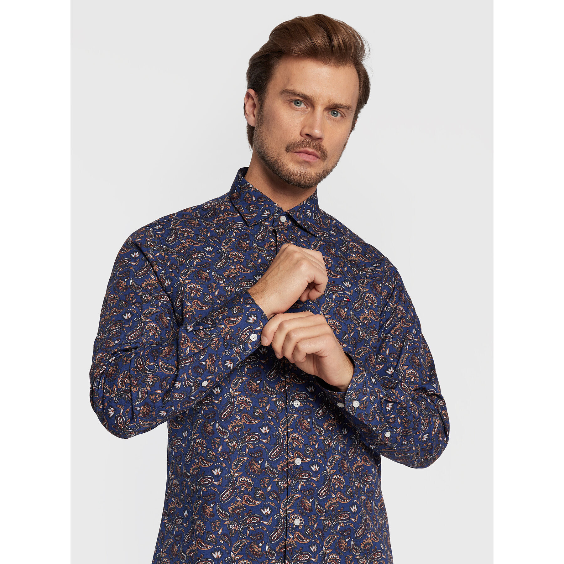 Tommy Hilfiger Košile Paisley Print MW0MW28498 Tmavomodrá Regular Fit - Pepit.cz