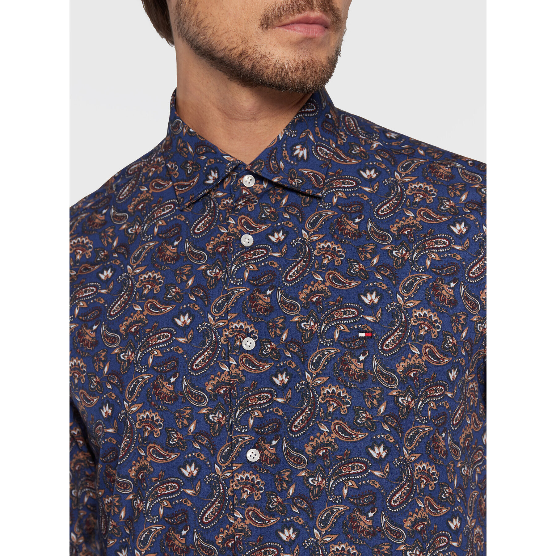 Tommy Hilfiger Košile Paisley Print MW0MW28498 Tmavomodrá Regular Fit - Pepit.cz