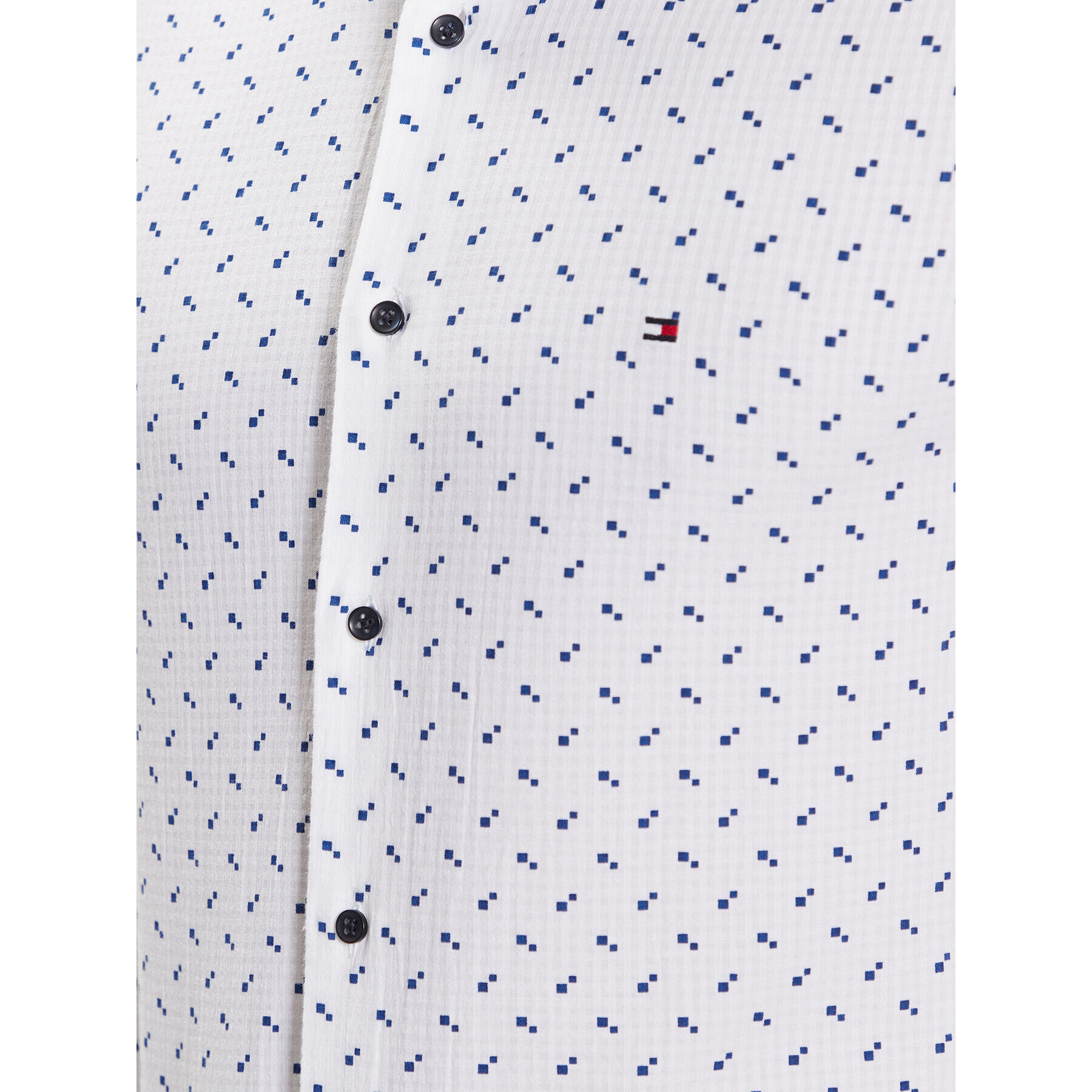 Tommy Hilfiger Košile Seersucker Print MW0MW30577 Bílá Regular Fit - Pepit.cz